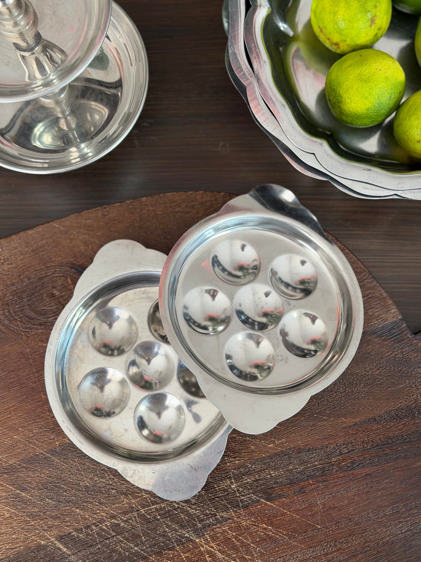 Set de 2 farfurii pentru servire din inox, made in Japan