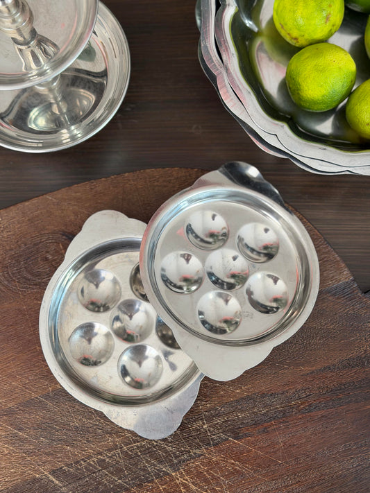 Set de 2 farfurii pentru servire din inox, made in Japan