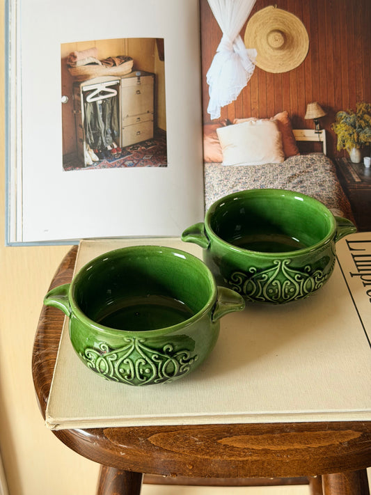 Set de 2 boluri din ceramica glazurată tradițională