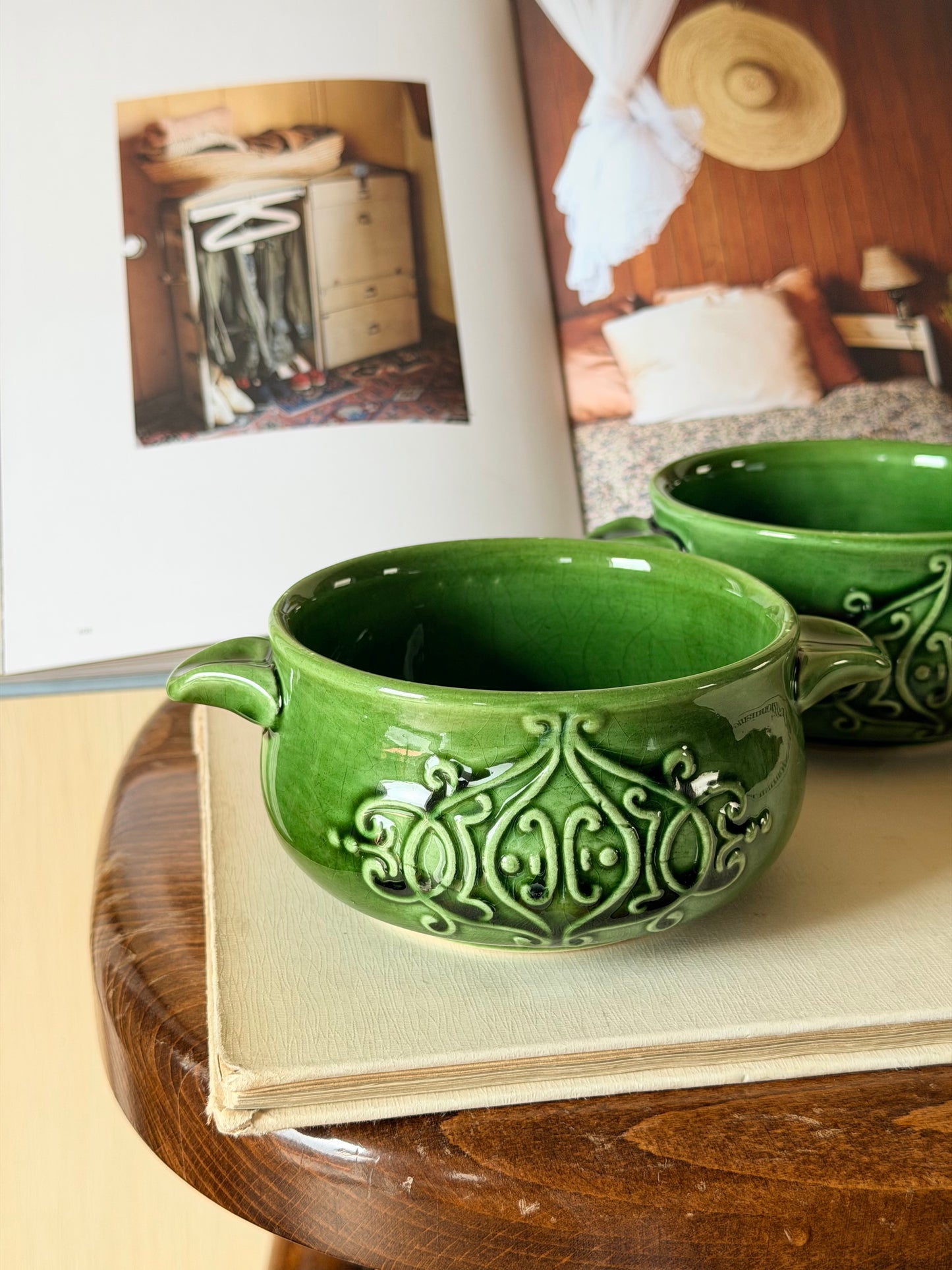 Set de 2 boluri din ceramica glazurată tradițională