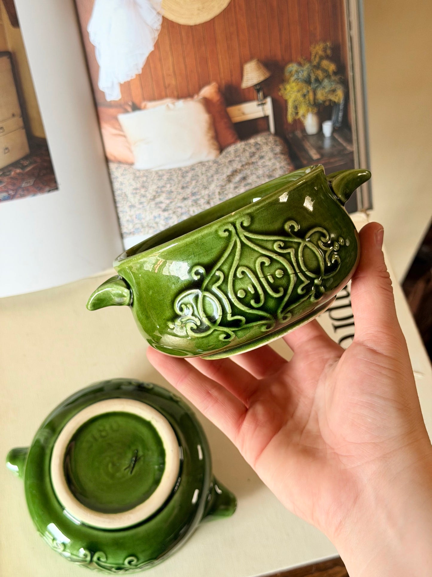 Set de 2 boluri din ceramica glazurată tradițională