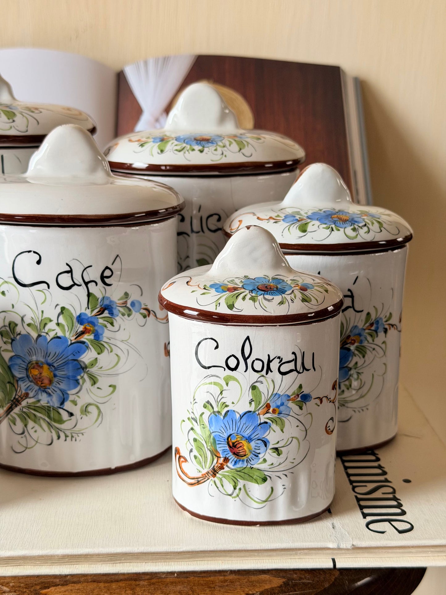 Set de 6 recipiente pentru depozitare din ceramica portugheza