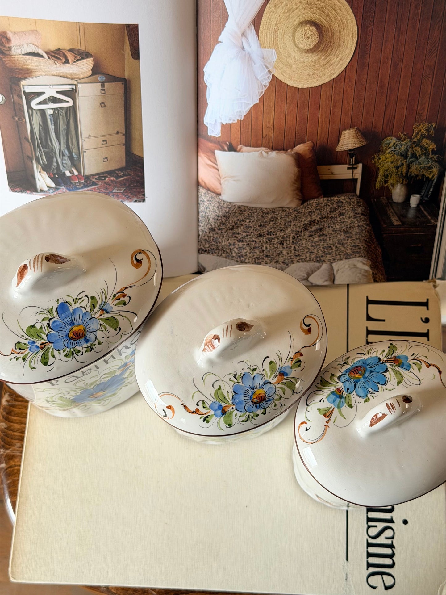 Set de 6 recipiente pentru depozitare din ceramica portugheza