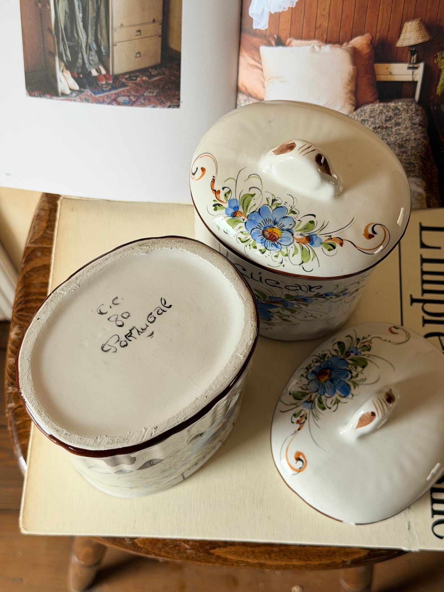 Set de 6 recipiente pentru depozitare din ceramica portugheza