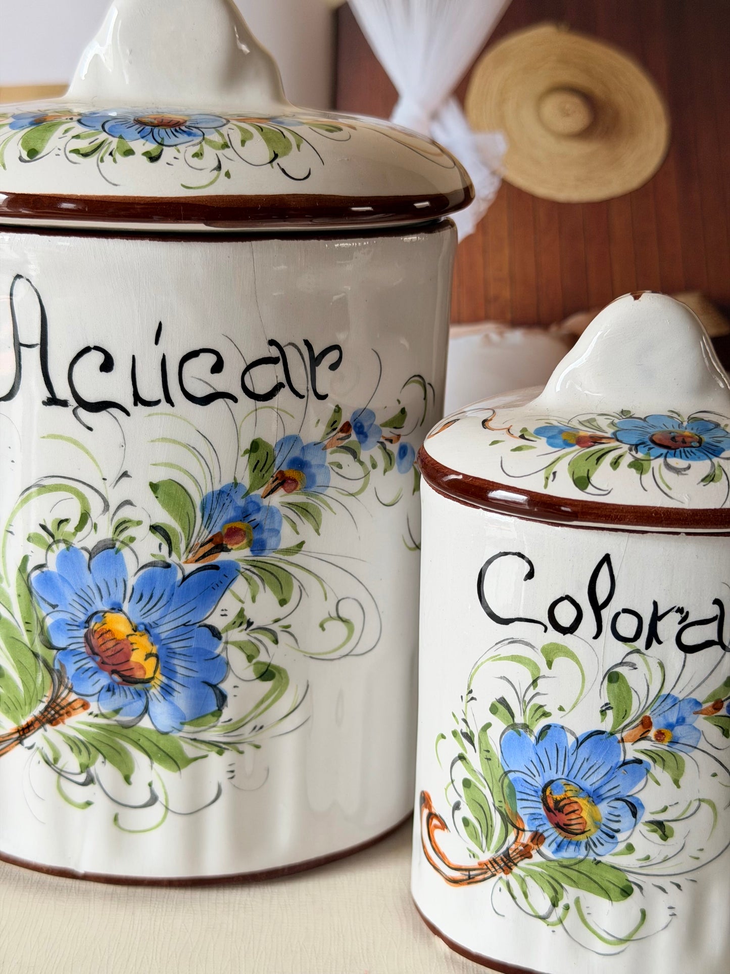 Set de 6 recipiente pentru depozitare din ceramica portugheza