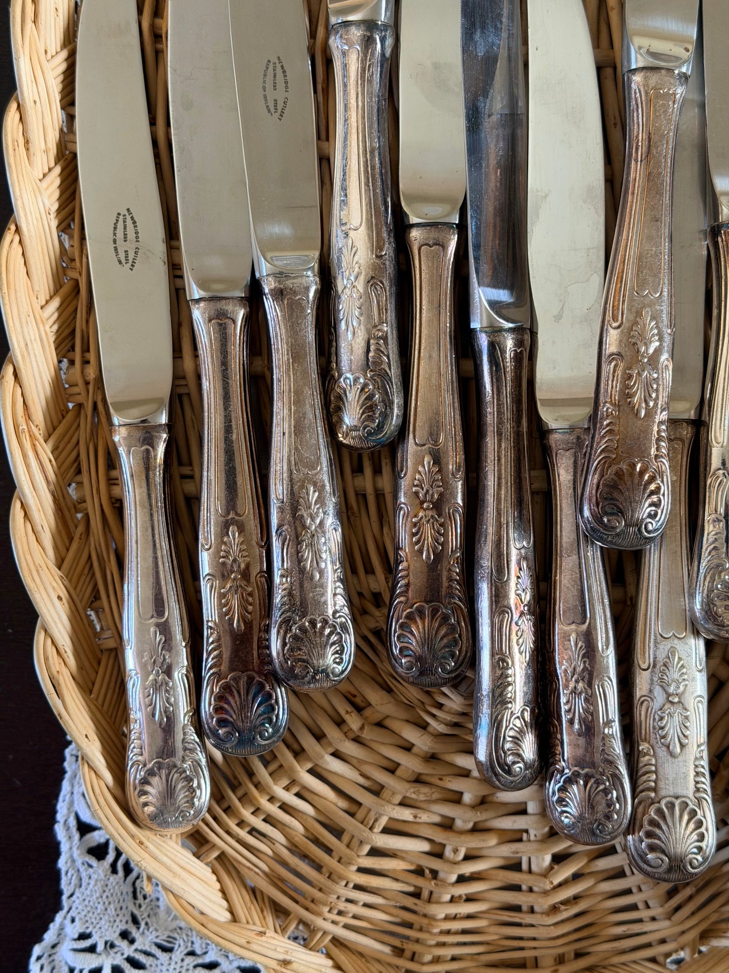 Set de 6 cuțite vintage arginte Newbridge Cutlery-Ireland