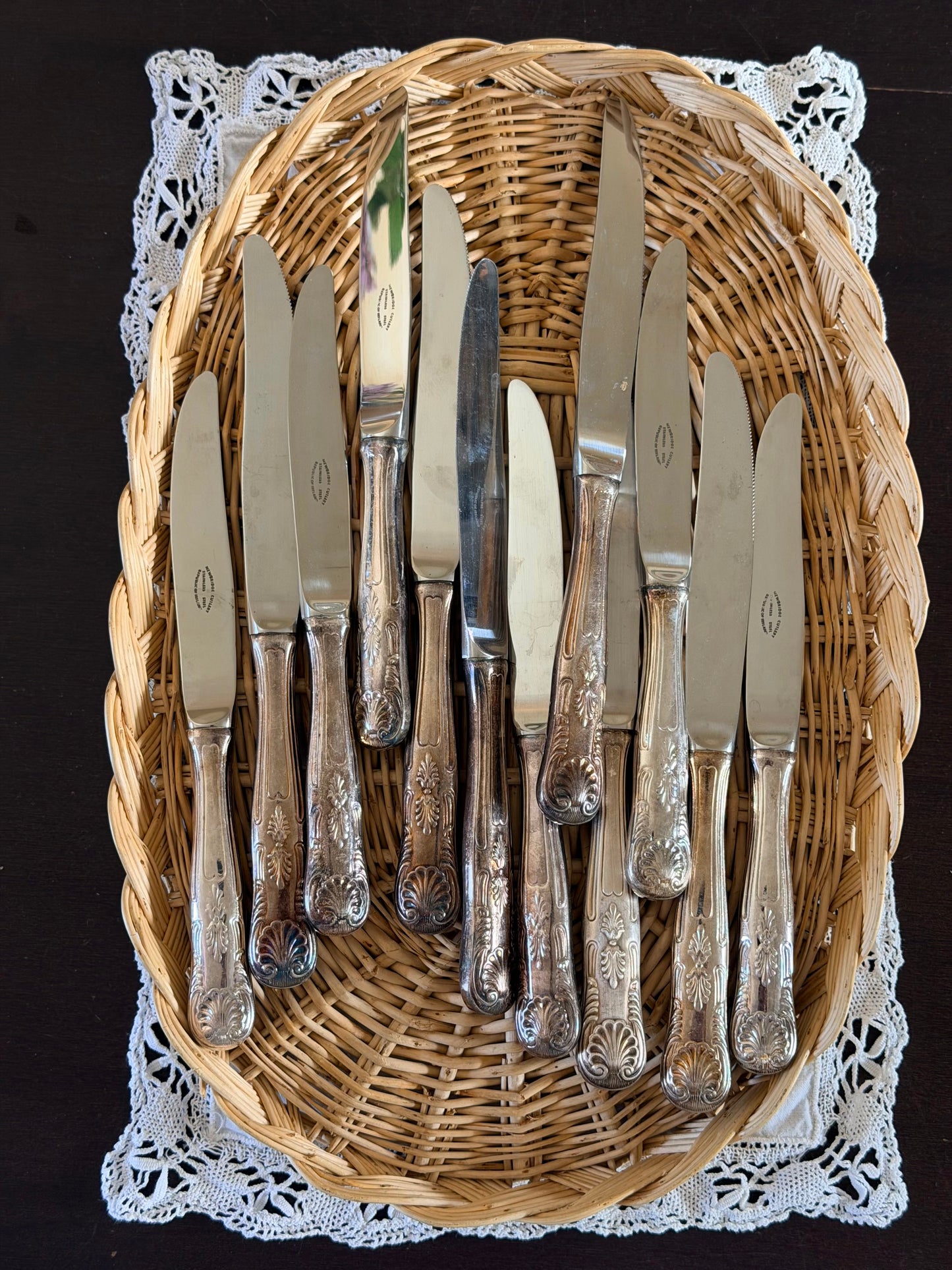 Set de 6 cuțite vintage arginte Newbridge Cutlery-Ireland