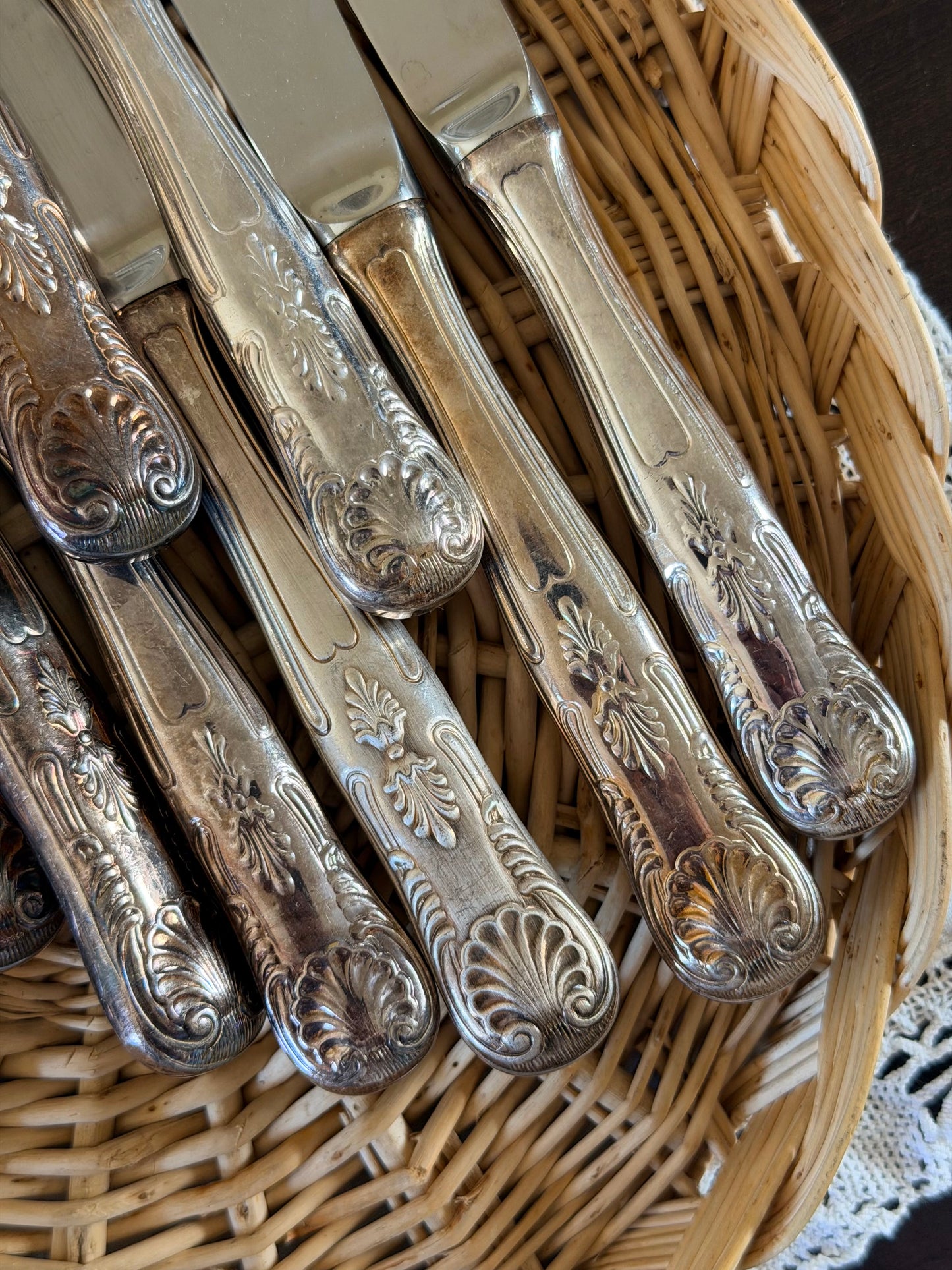 Set de 6 cuțite vintage arginte Newbridge Cutlery-Ireland