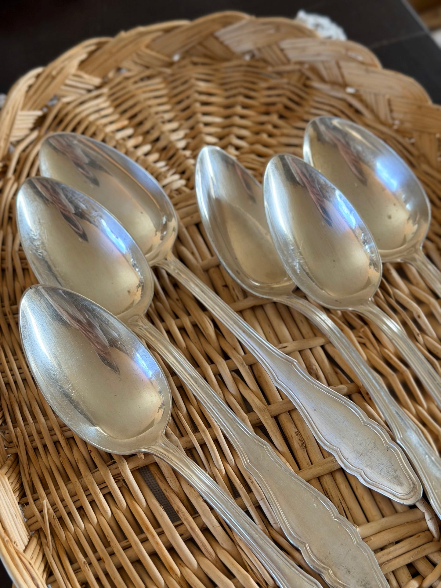 Set de 6 linguri vintage placate cu argint