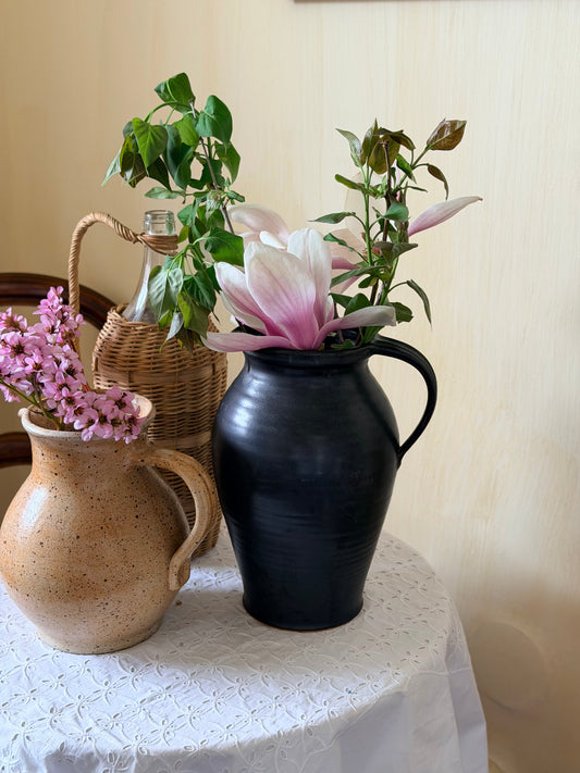 Vază vintage înaltă din ceramică, semnată