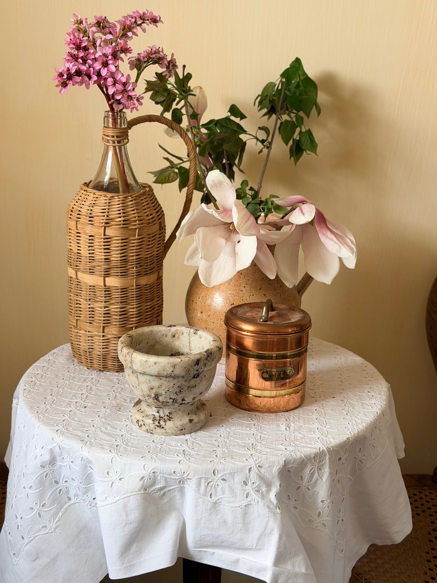 Recipient Sweden by Dorre pentru ceai din cupru și alamă, cca 1970