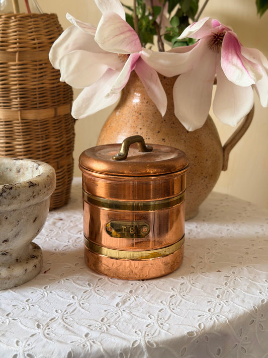 Recipient Sweden by Dorre pentru ceai din cupru și alamă, cca 1970