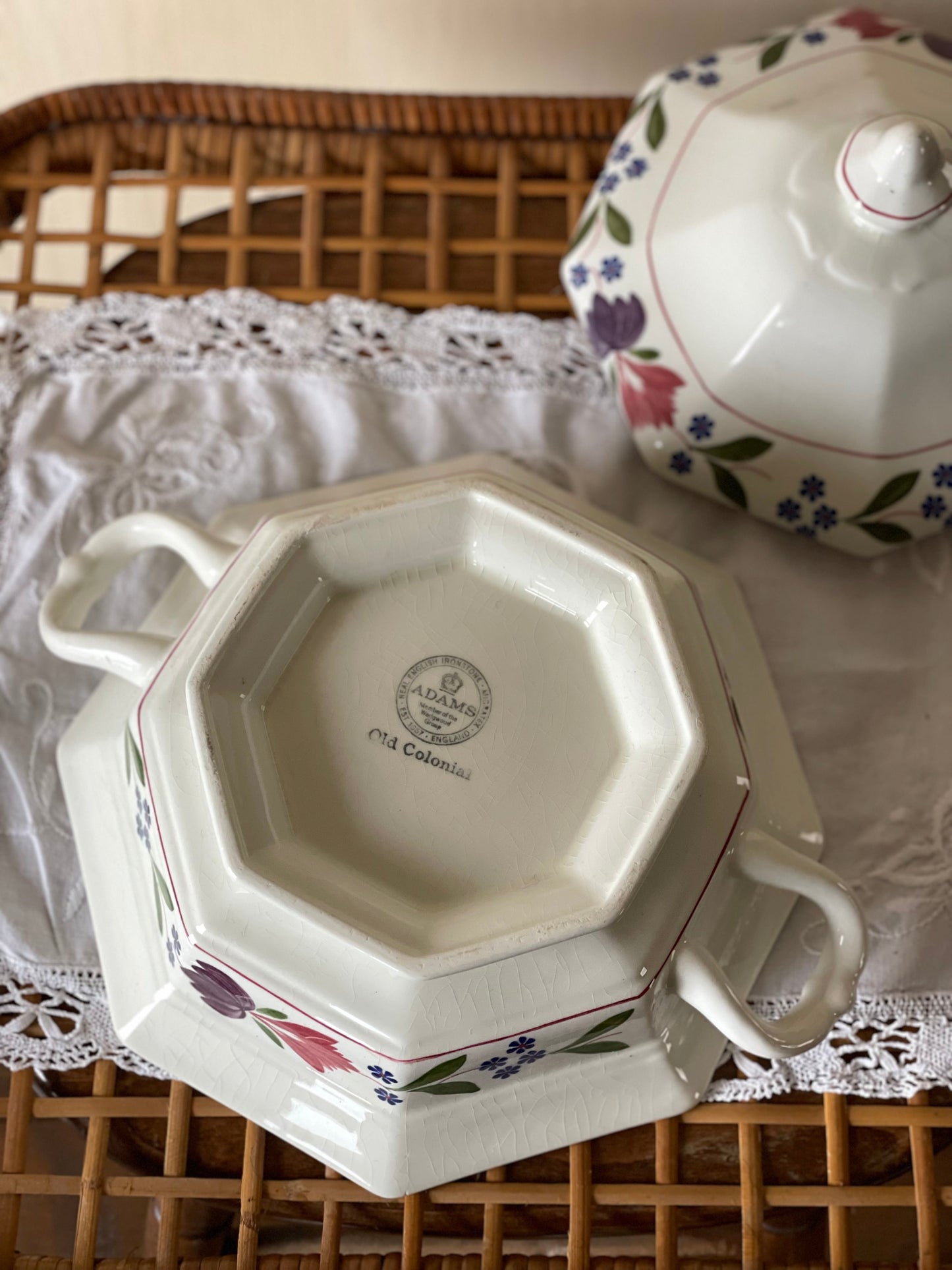 Supieră/Vas garnitură vintage Adams Old Colonial, England