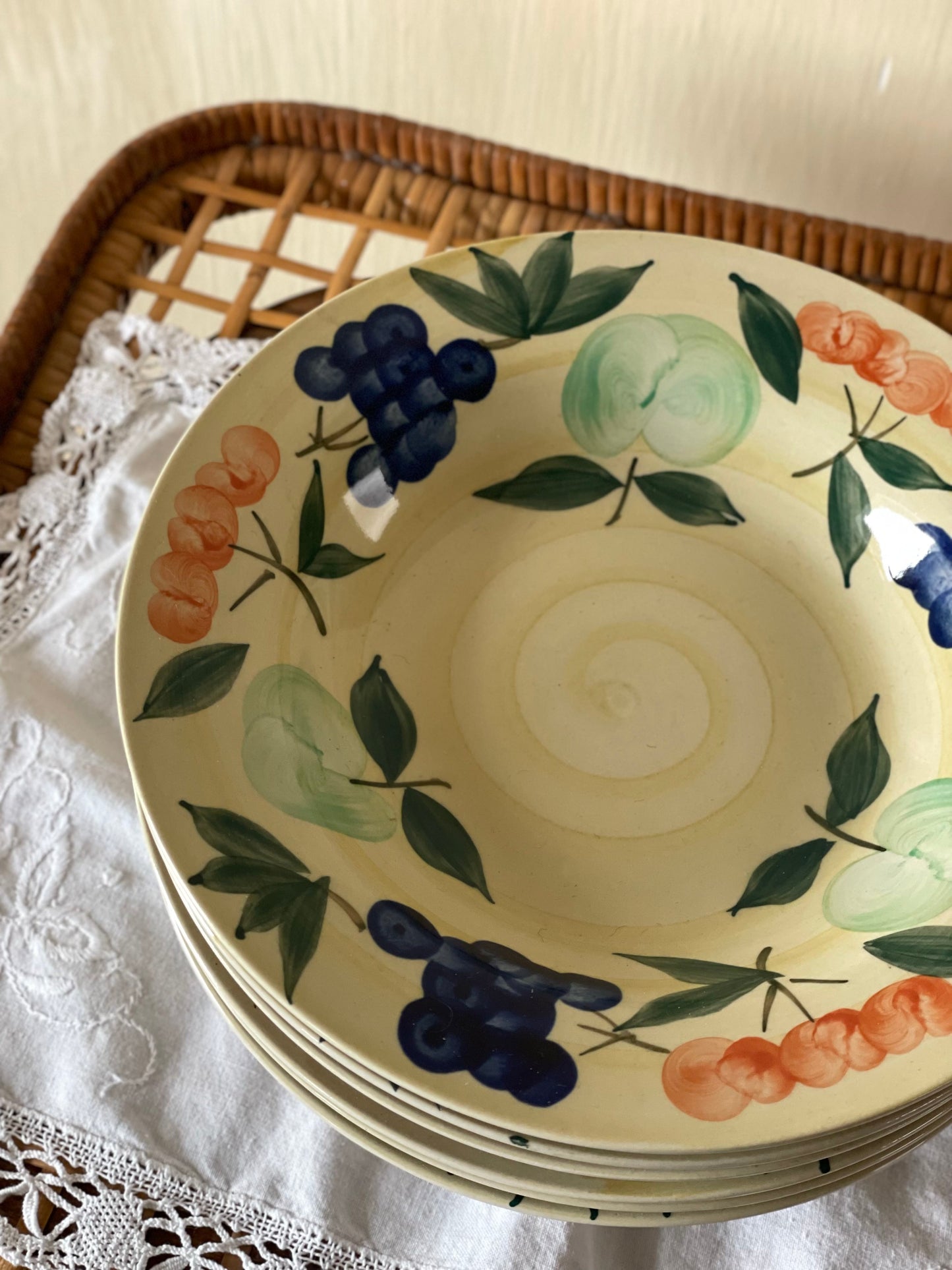 Farfurii adânci ceramică italiană, pictate manual
