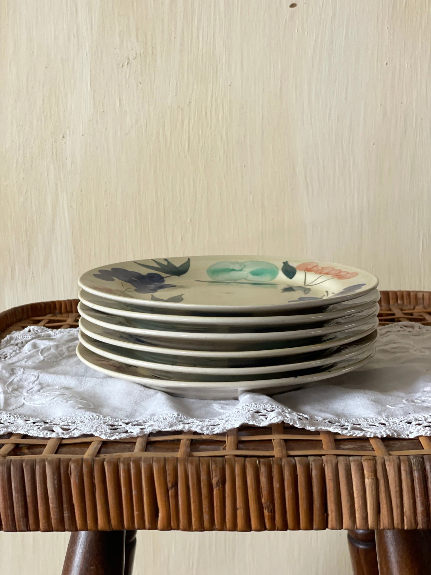 Farfurii medii din ceramică pictată manual, Italia