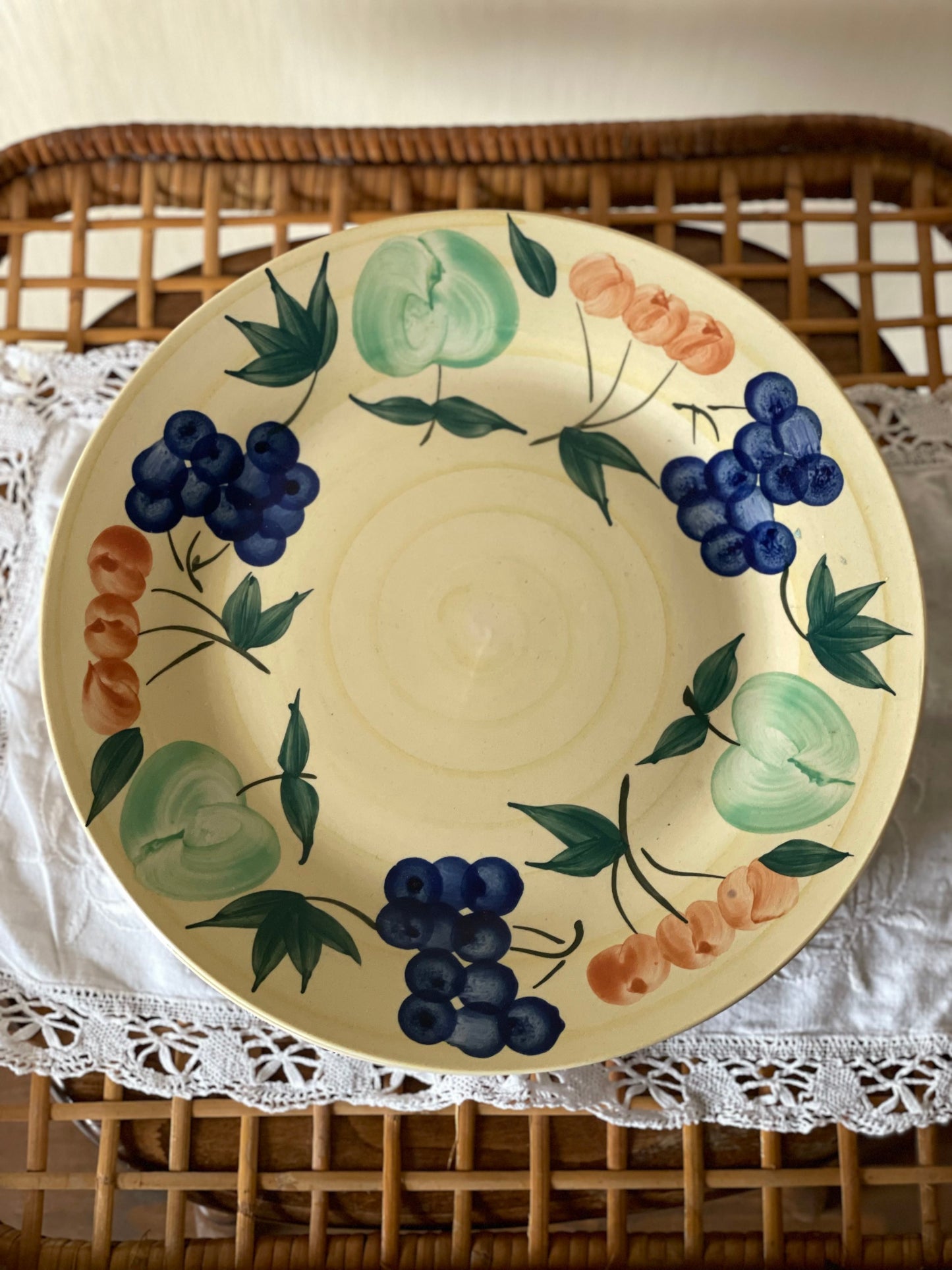 Farfurii de cină mari din ceramică italiană, pictate manual