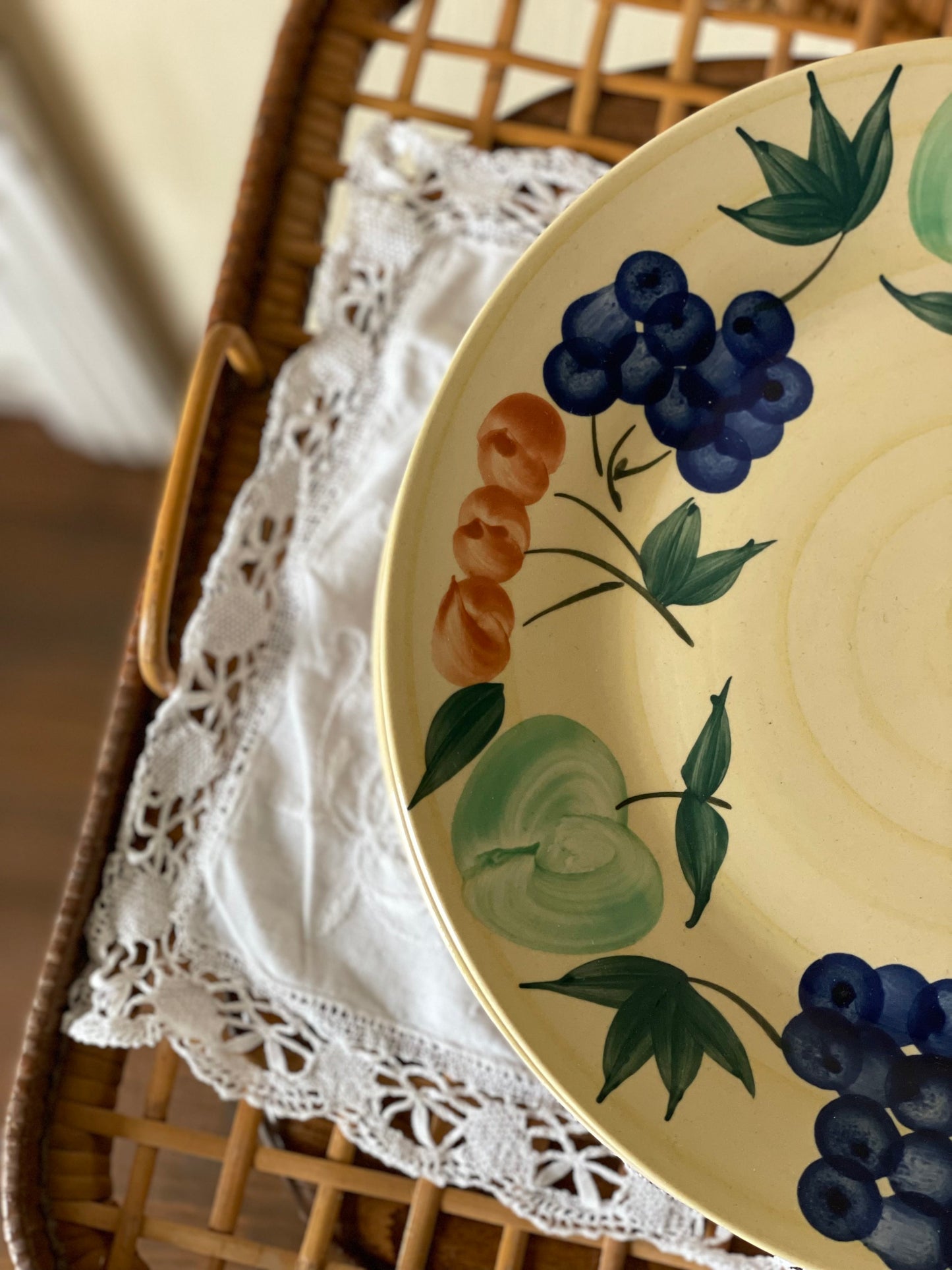 Farfurii de cină mari din ceramică italiană, pictate manual