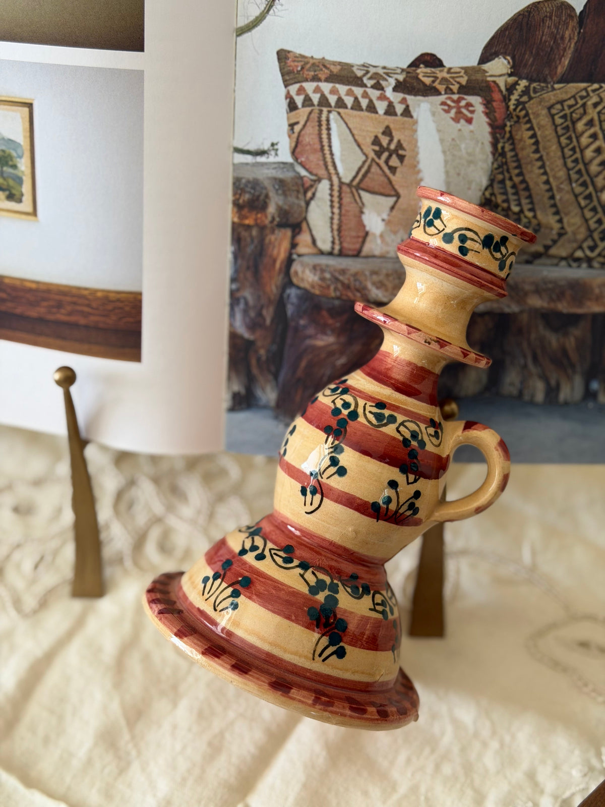 Suport de lumânare lucrat manual din ceramica