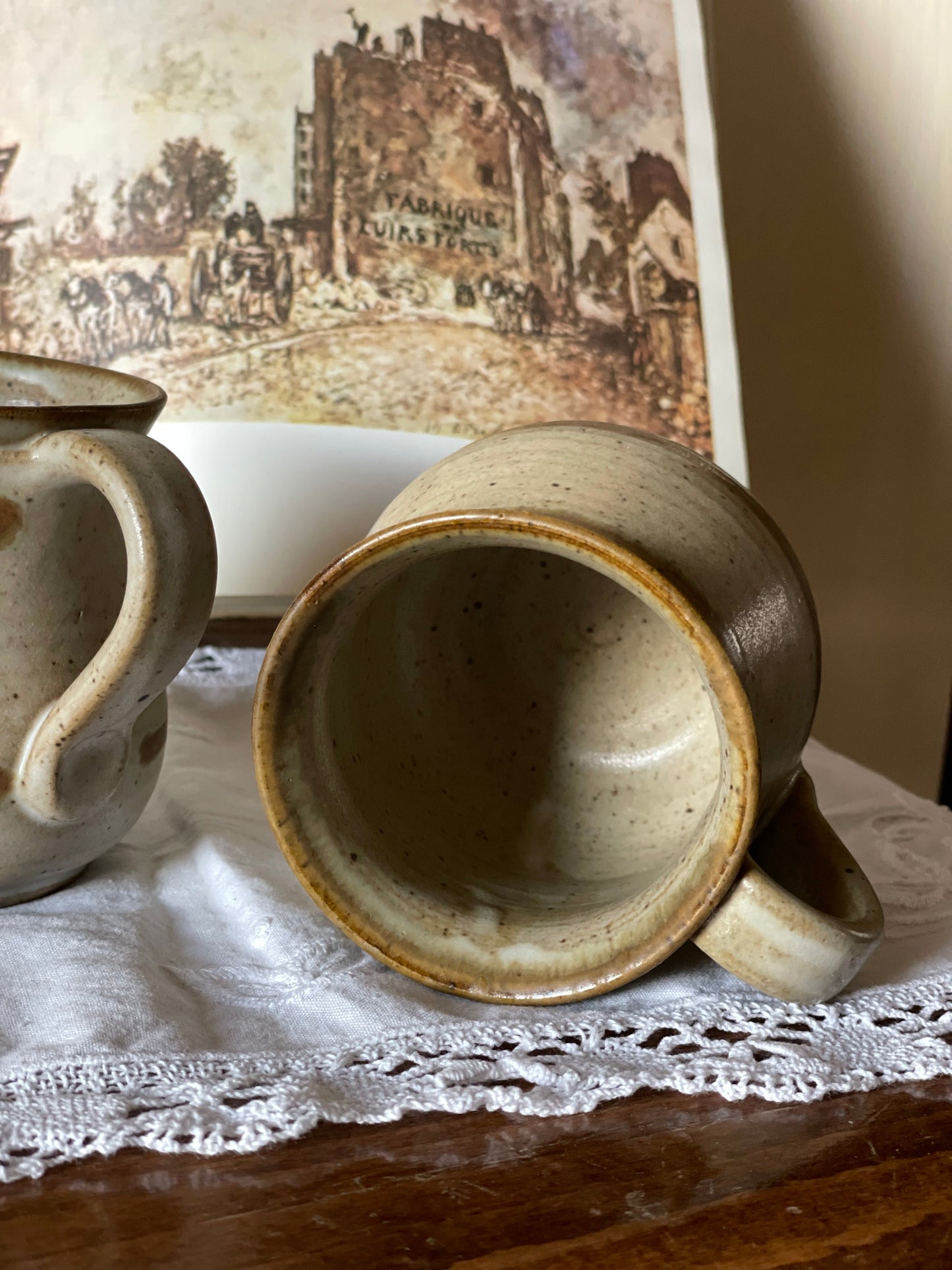 Set 2 cǎni din lut, lucrate manual Danemarca