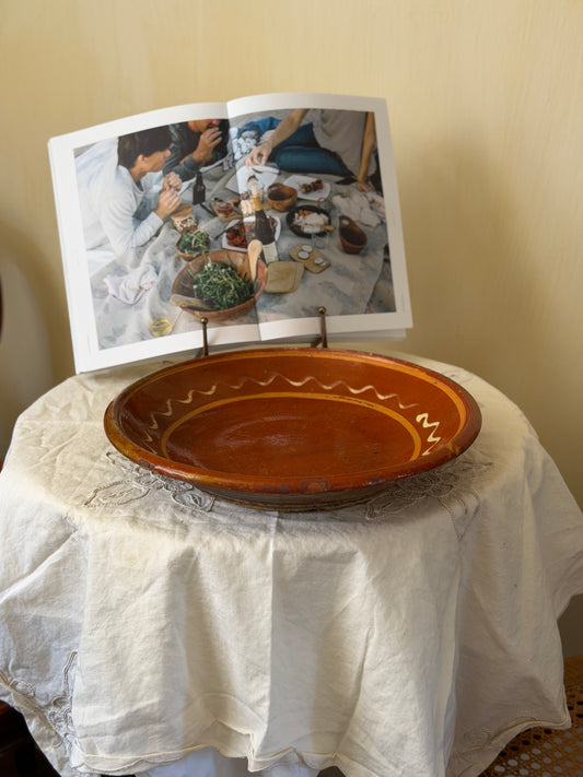 Bol antic intins rustic din teracota, sec XIX
