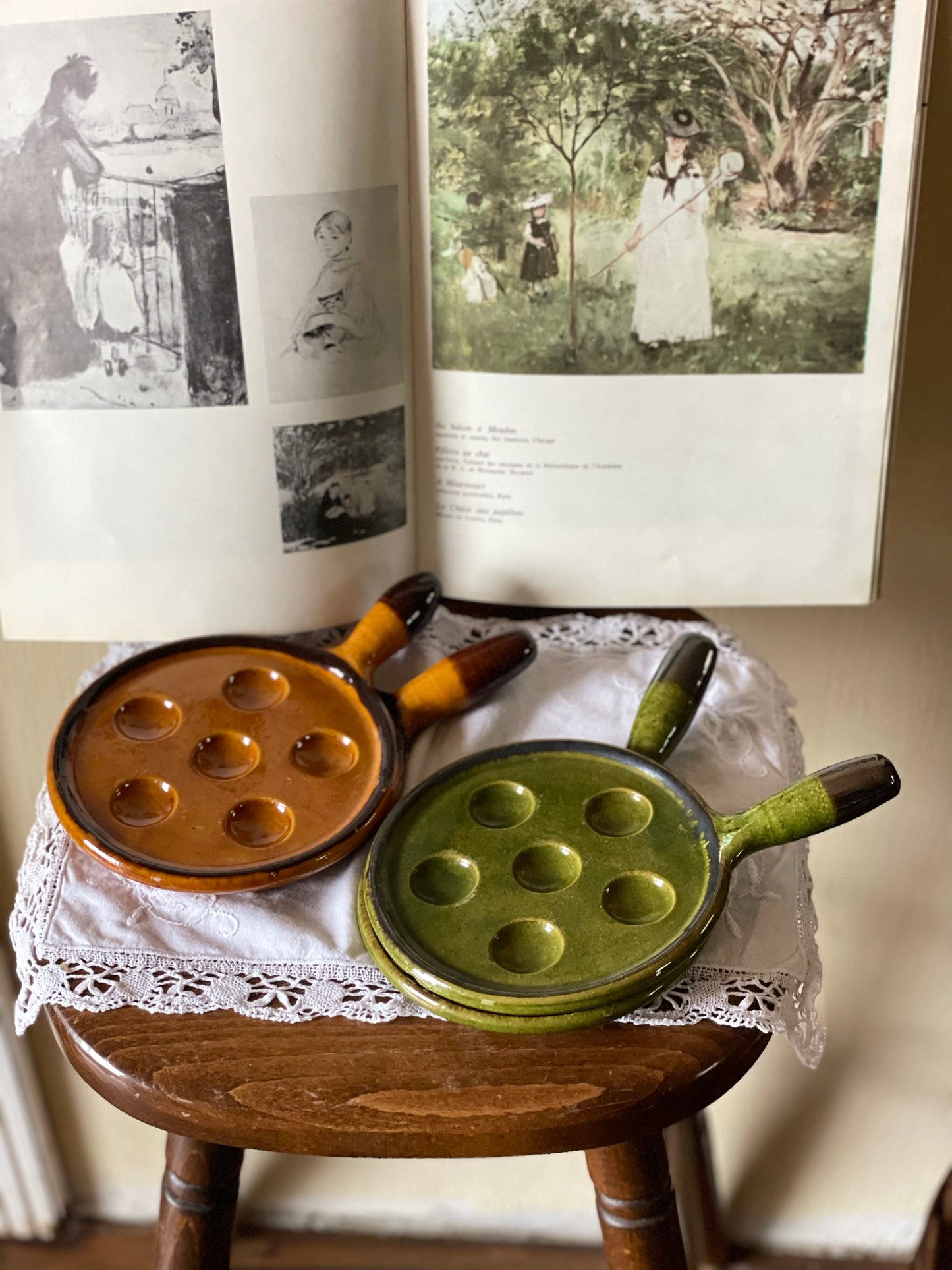 4 vase din ceramicǎ servire melci, Franța