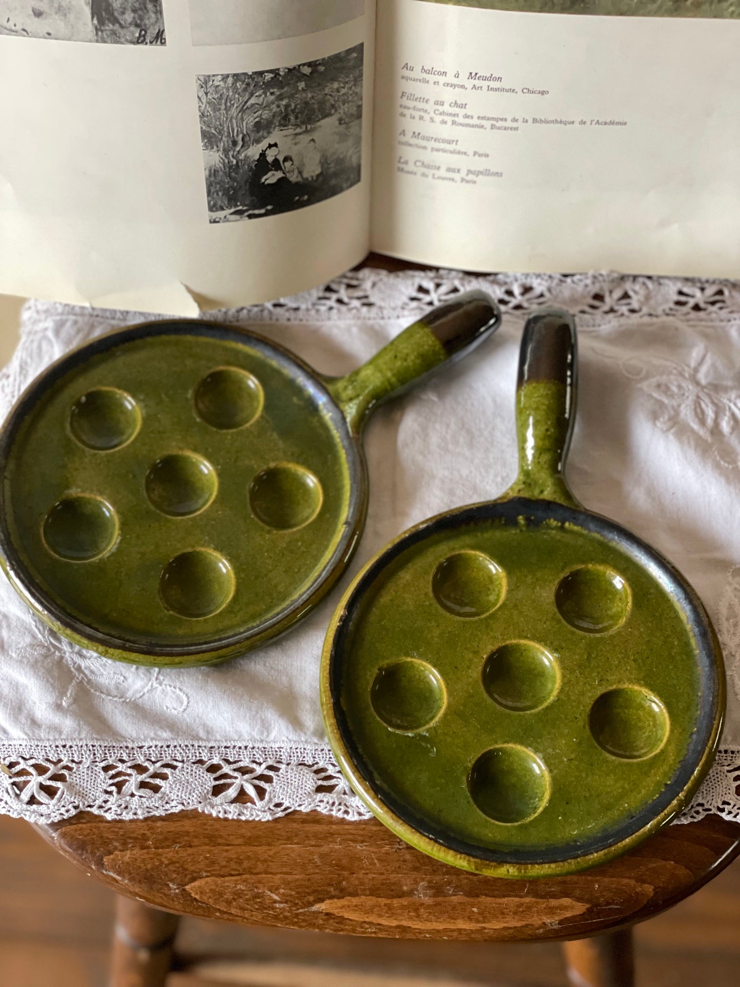 4 vase din ceramicǎ servire melci, Franța