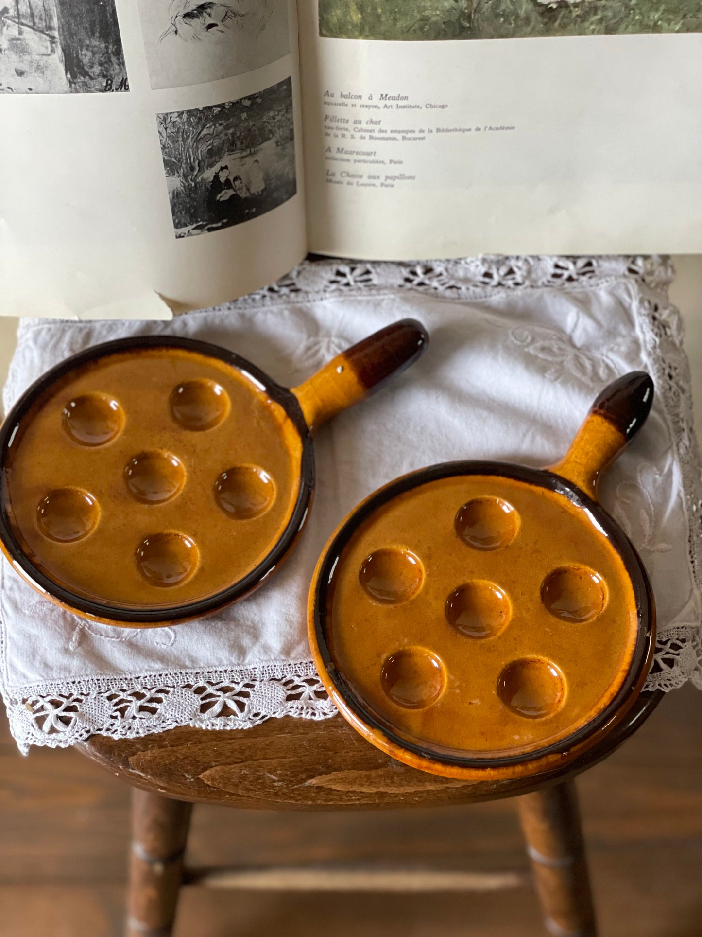 4 vase din ceramicǎ servire melci, Franța