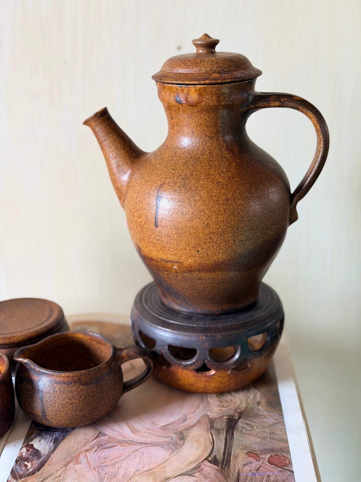 Set de 6 piese din ceramică pentru servirea ceaiului/cafelei, lucrate manual