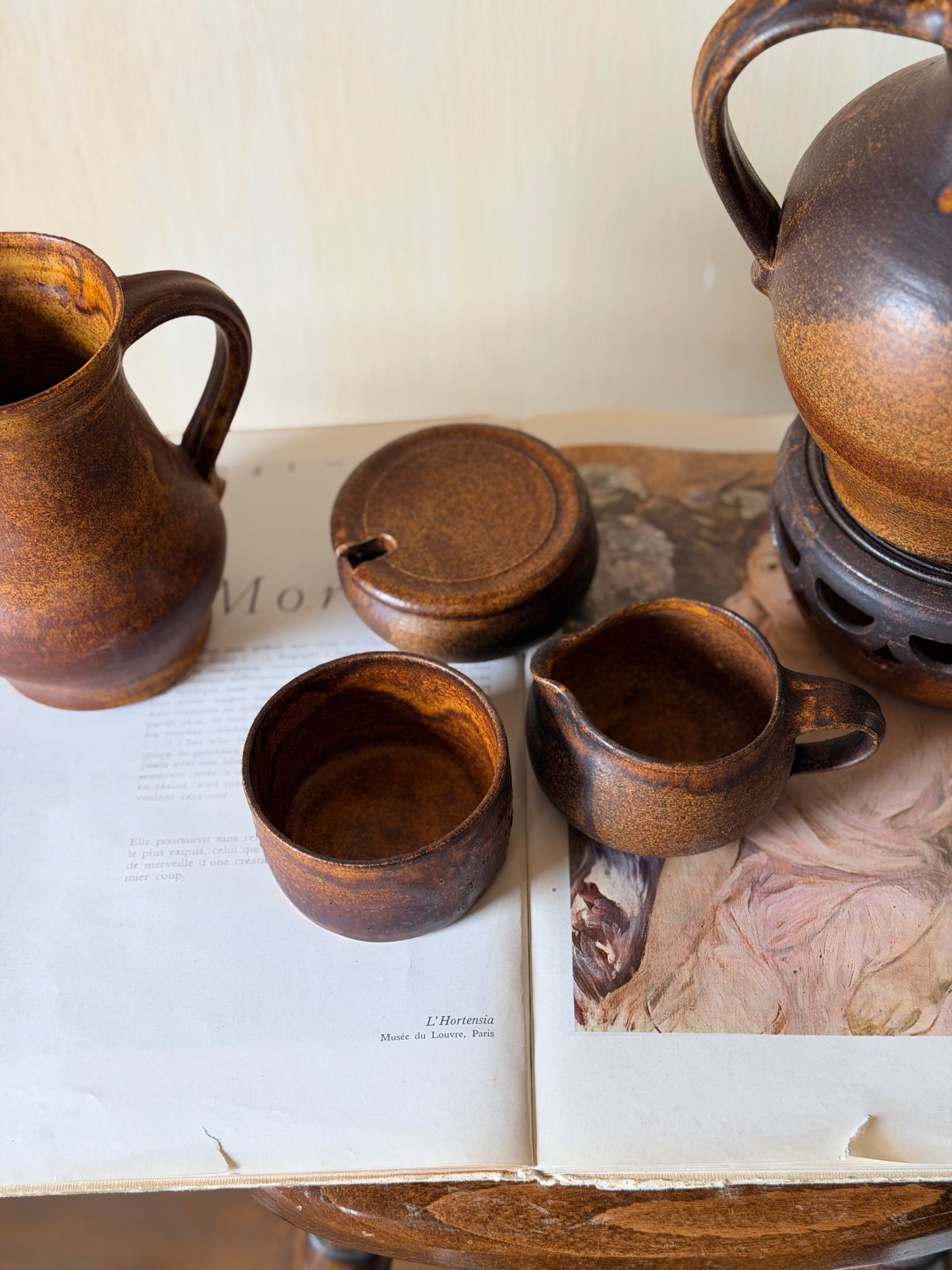 Set de 6 piese din ceramică pentru servirea ceaiului/cafelei, lucrate manual