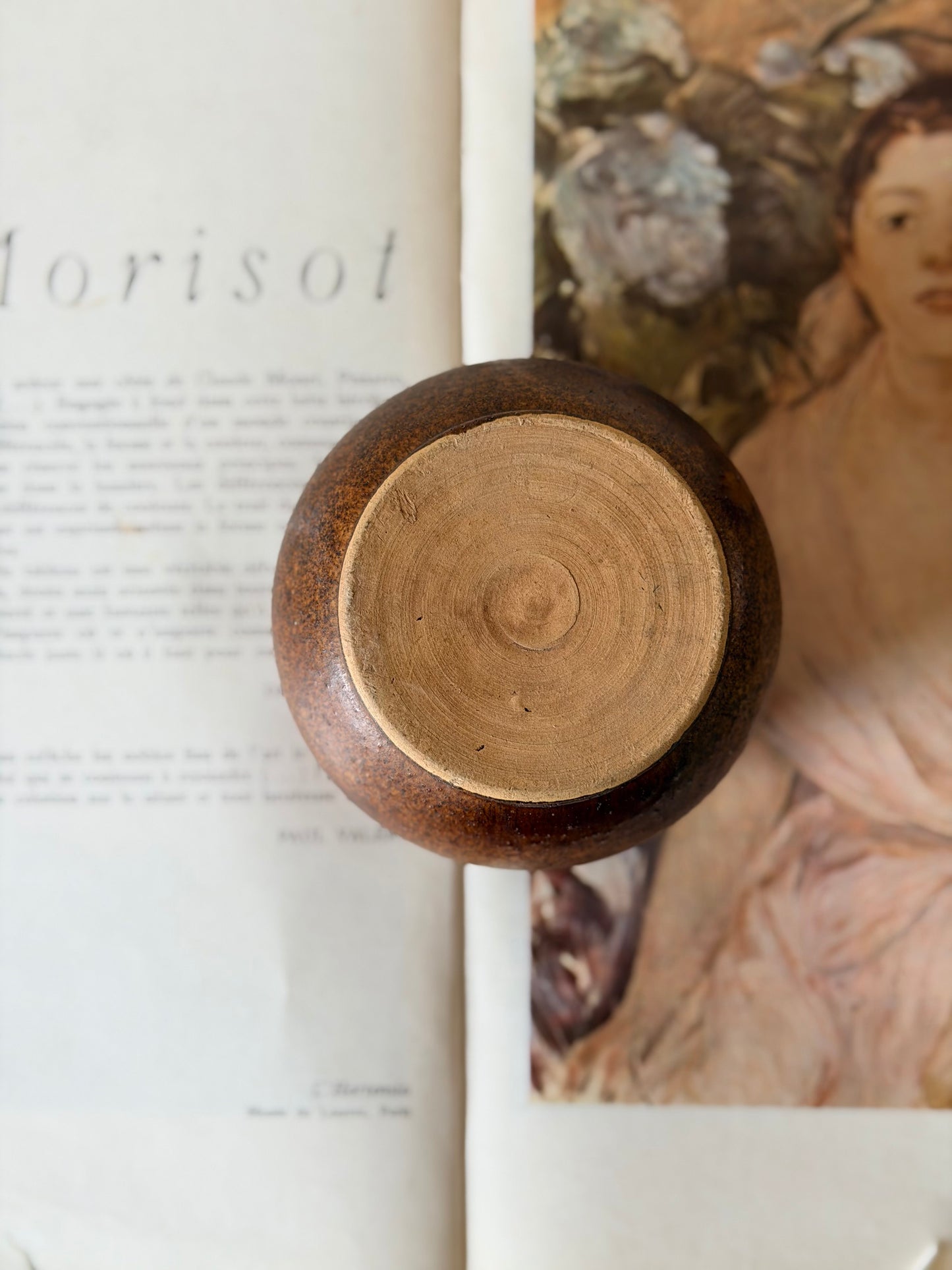 Cană vintage din ceramică lucrată manual