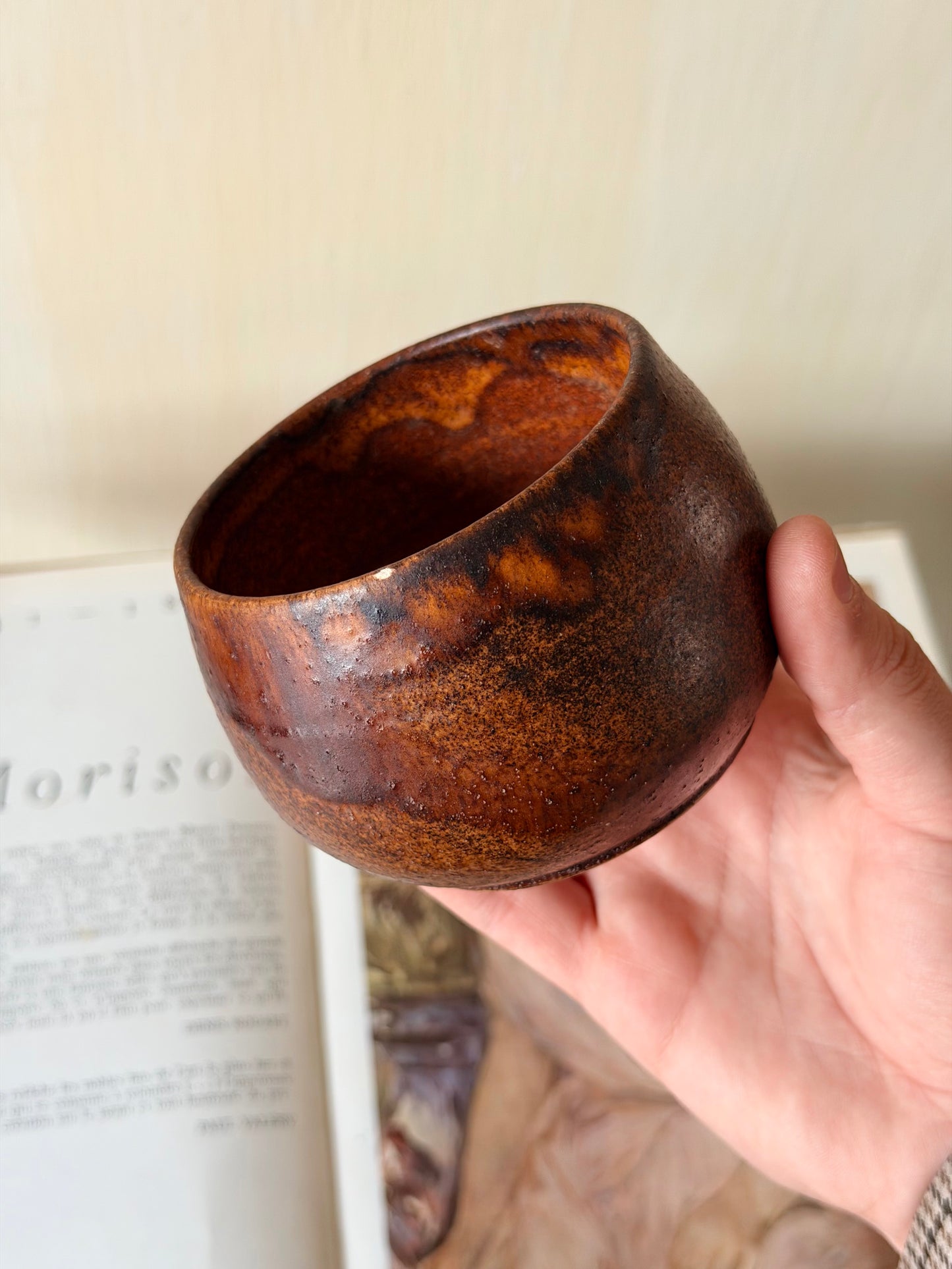 Cană vintage din ceramică lucrată manual