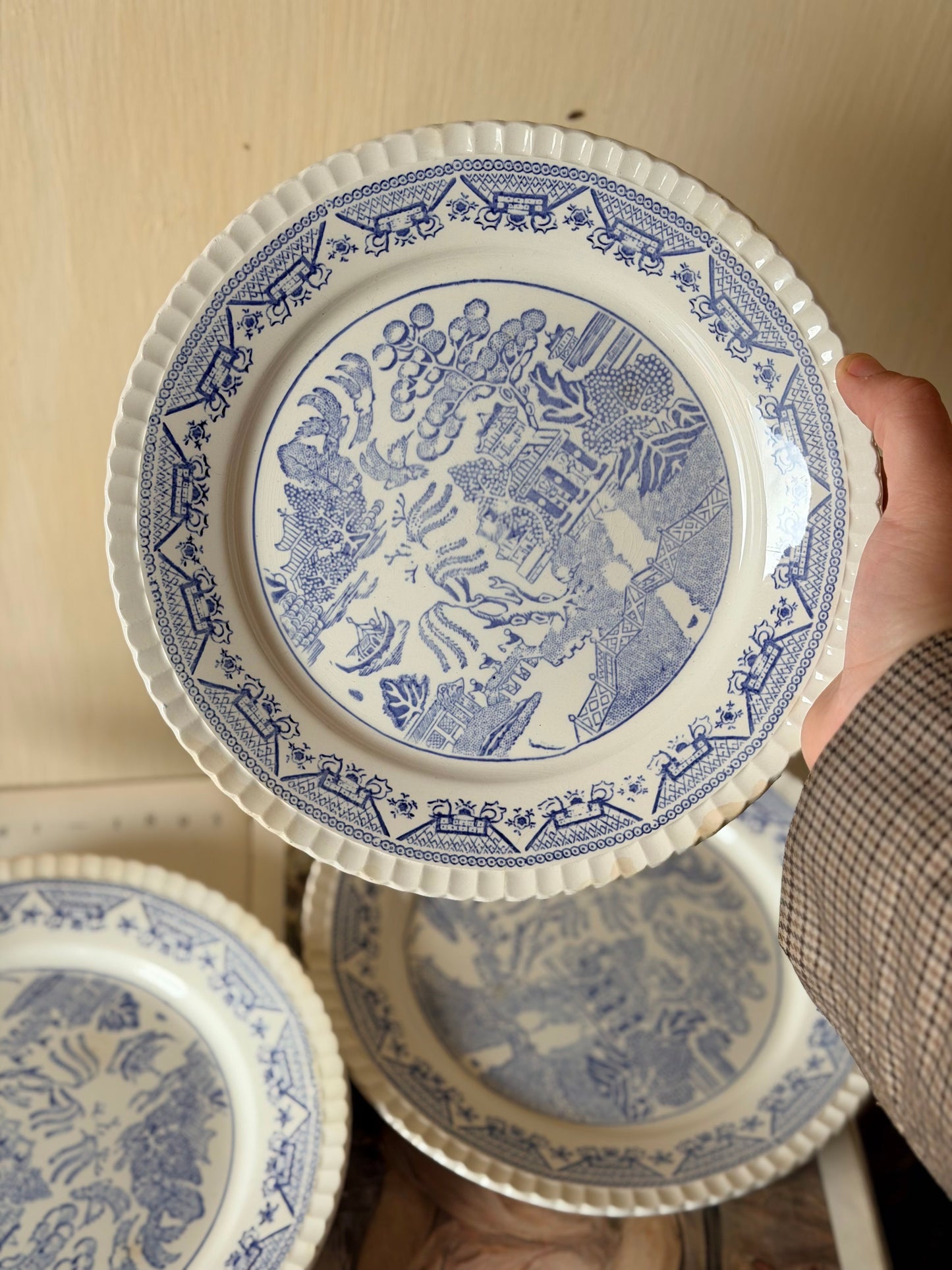 Set de 3 farfurii franțuzești Willow Digow Sarreguemines