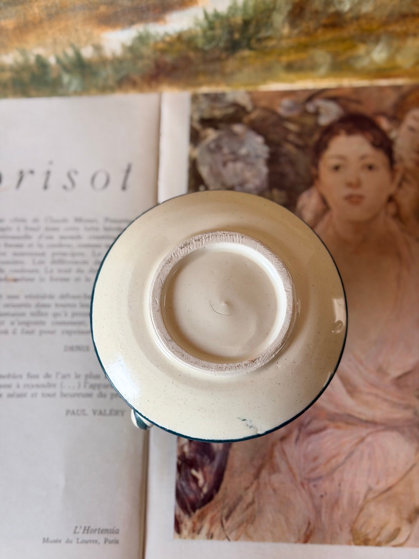 Suport de lumânare pictat manual din ceramică