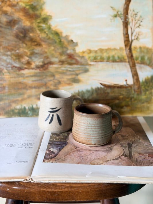 Set de două căni vintage japoneze din ceramică