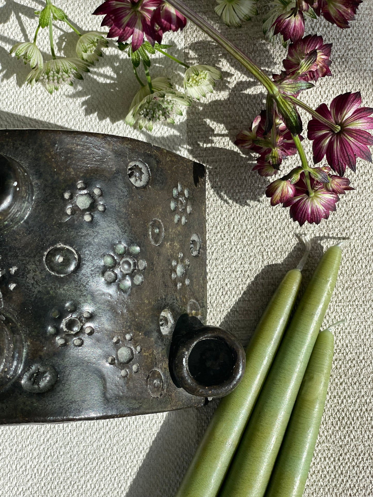 Suport unic de lumânǎri din ceramicǎ, stil japonez