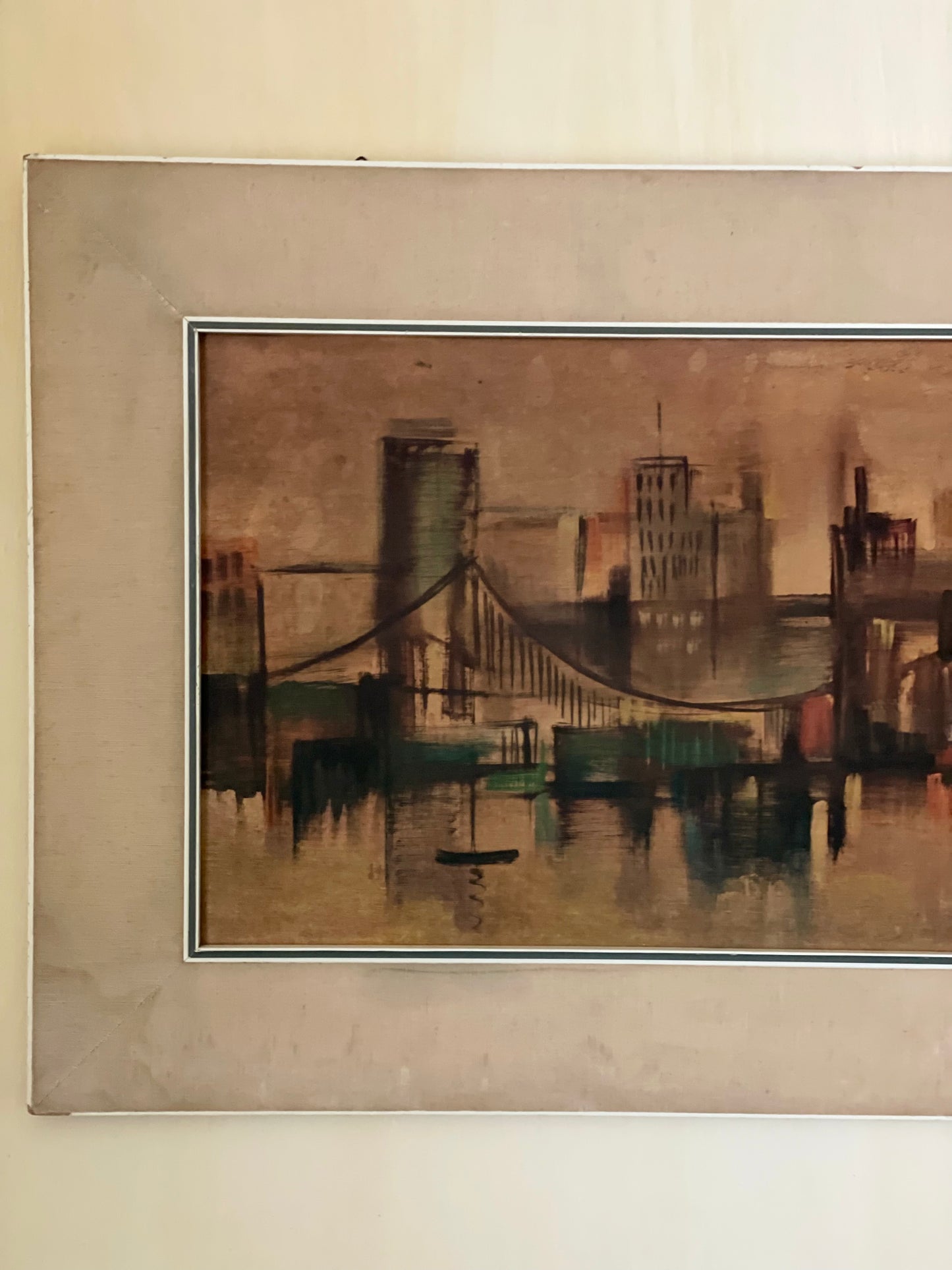 Litografie Mid Century Ozz Franca-peisaj urban modern