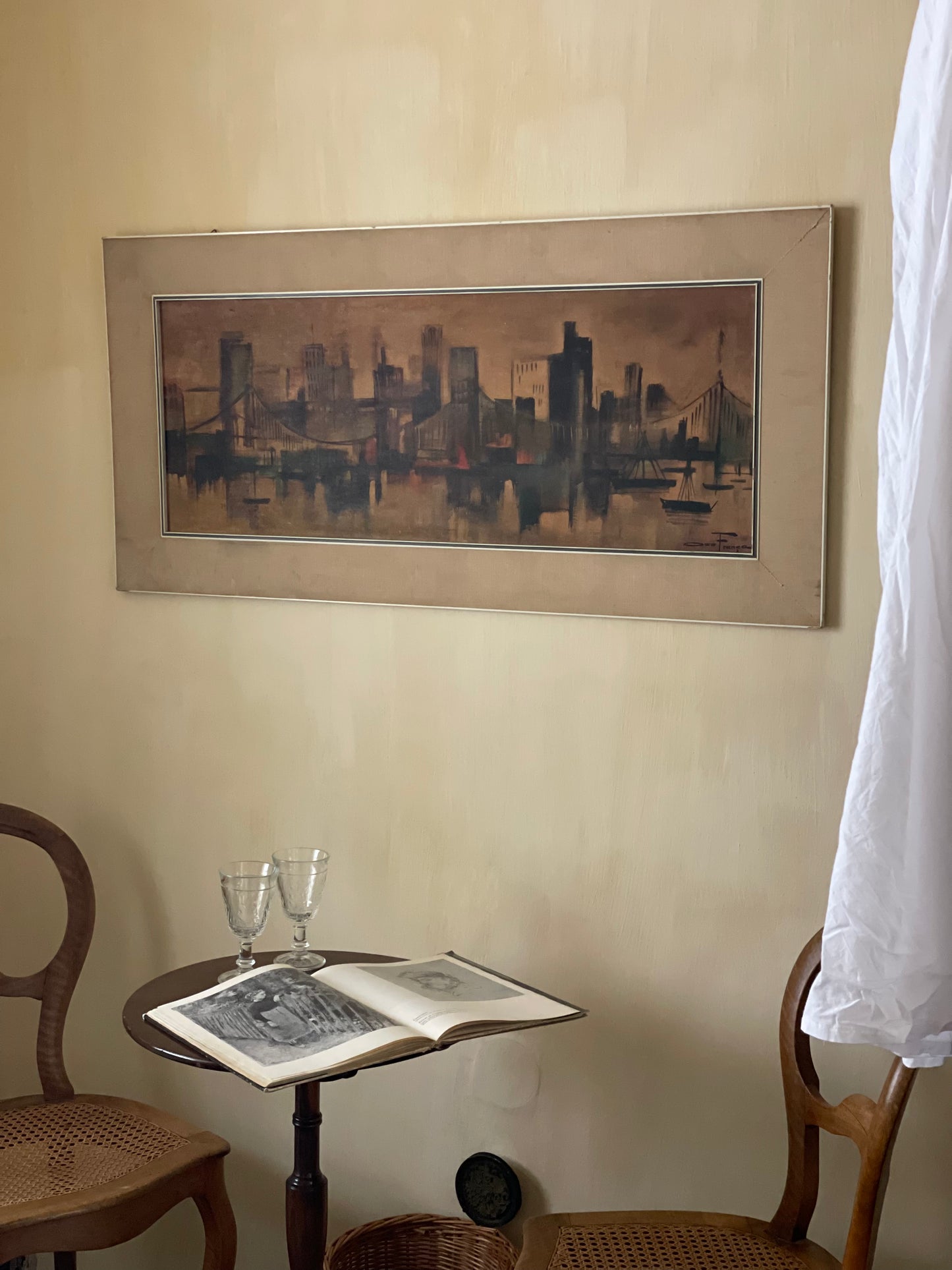 Litografie Mid Century Ozz Franca-peisaj urban modern