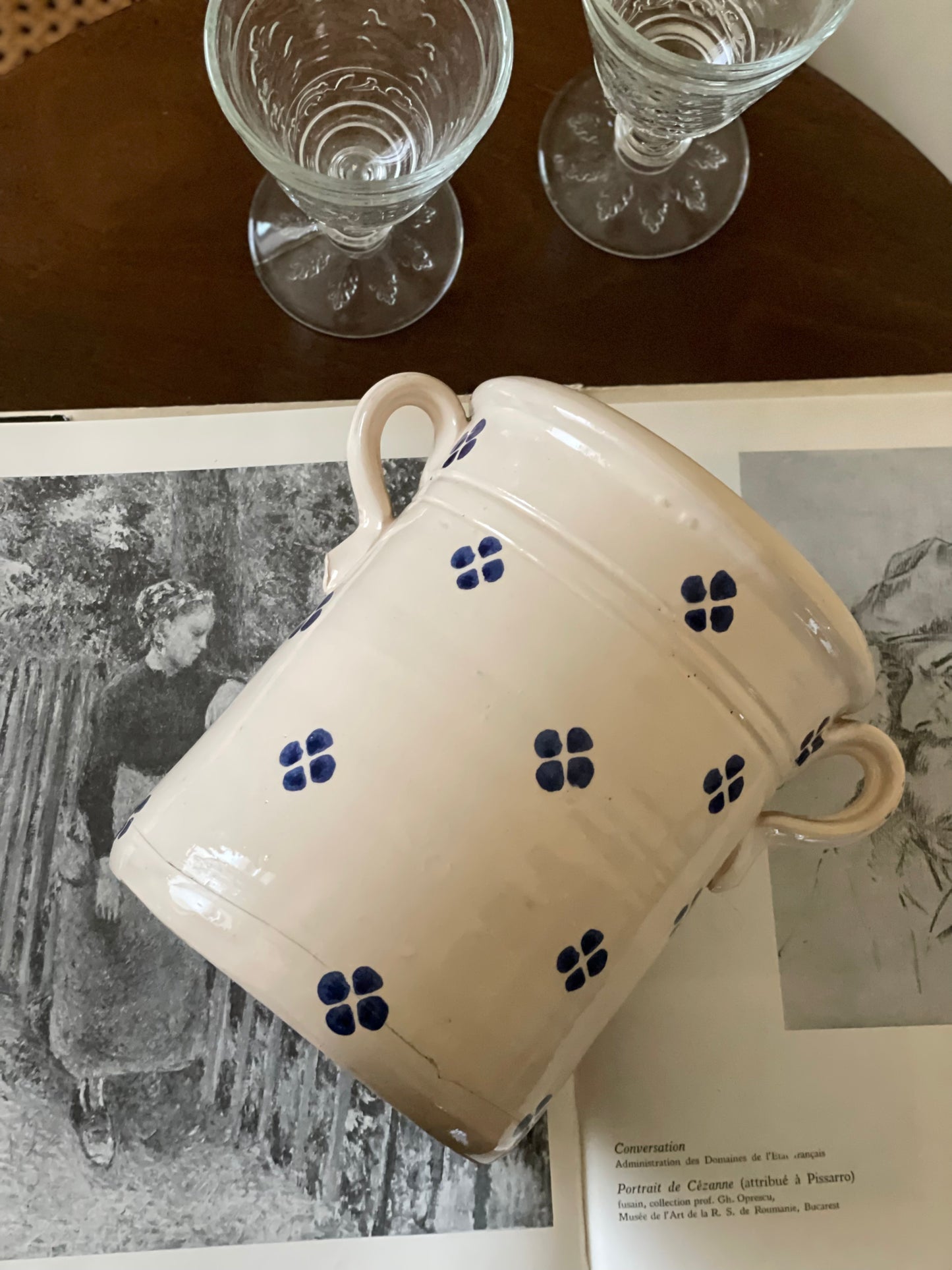 Vas din ceramică Grottaglie glazurată pictat manual