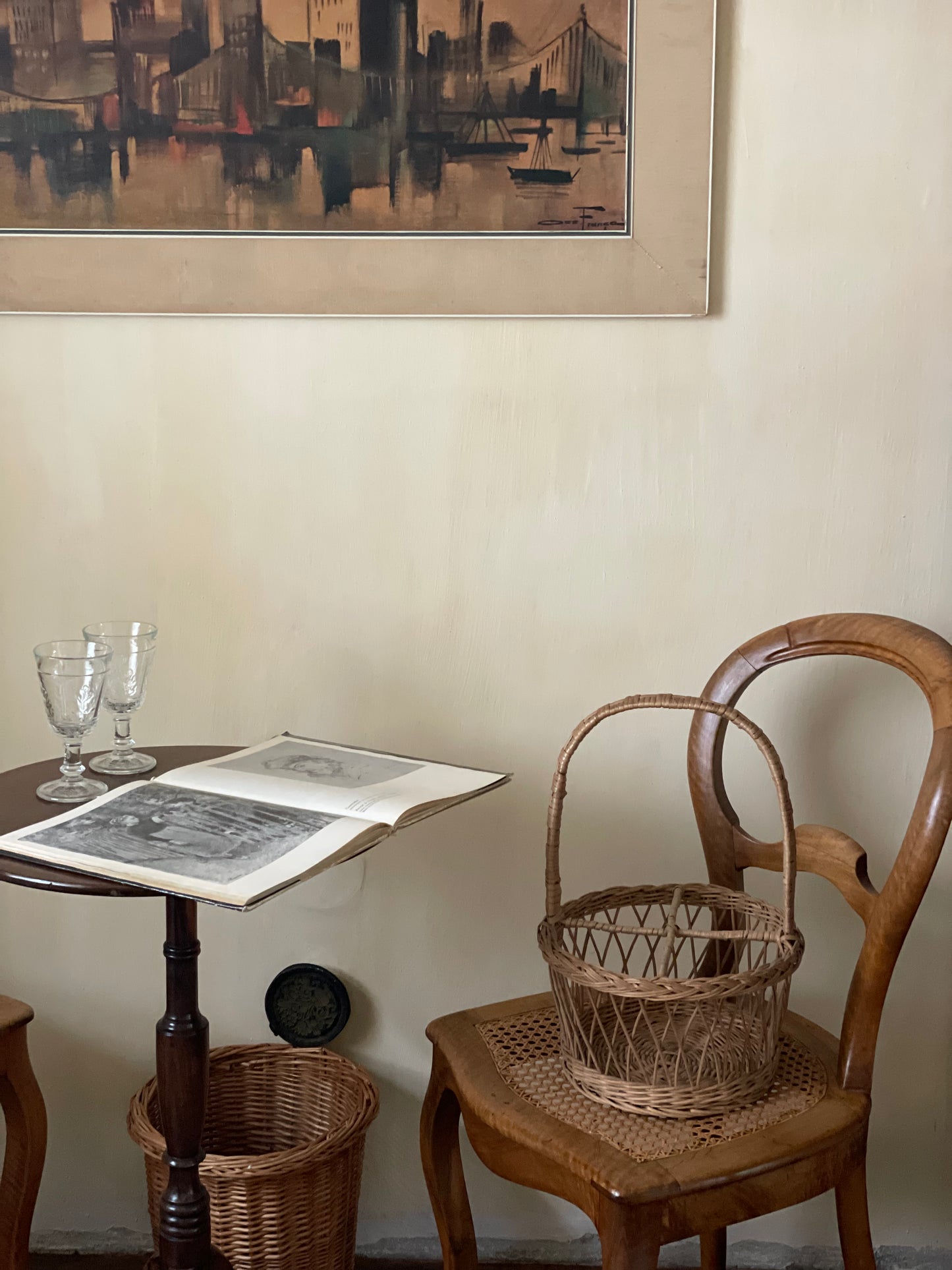 Coș din ratan compartimentat pentru băuturi