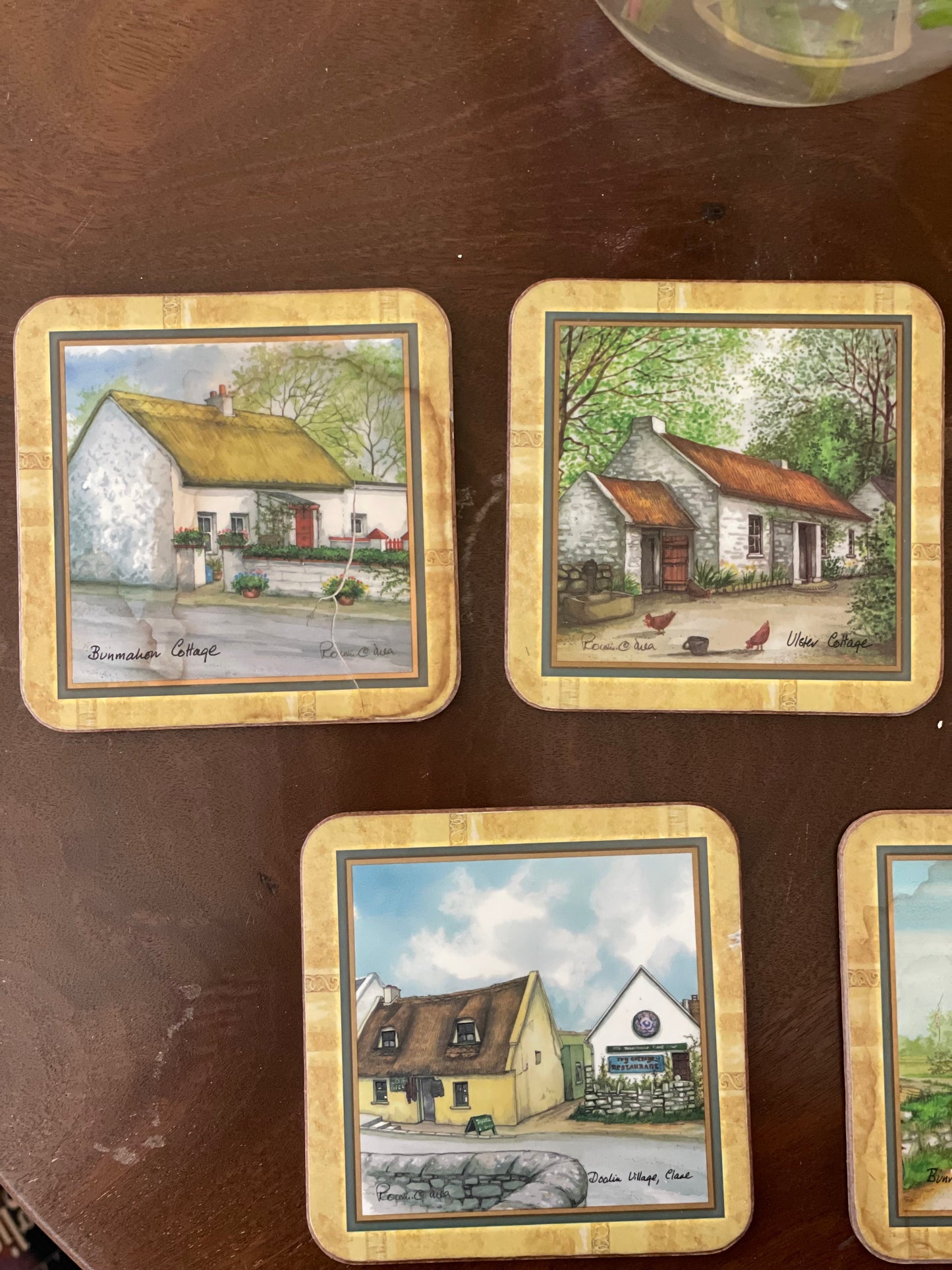 Set de 5 suporturi pentru pahare English Cottage