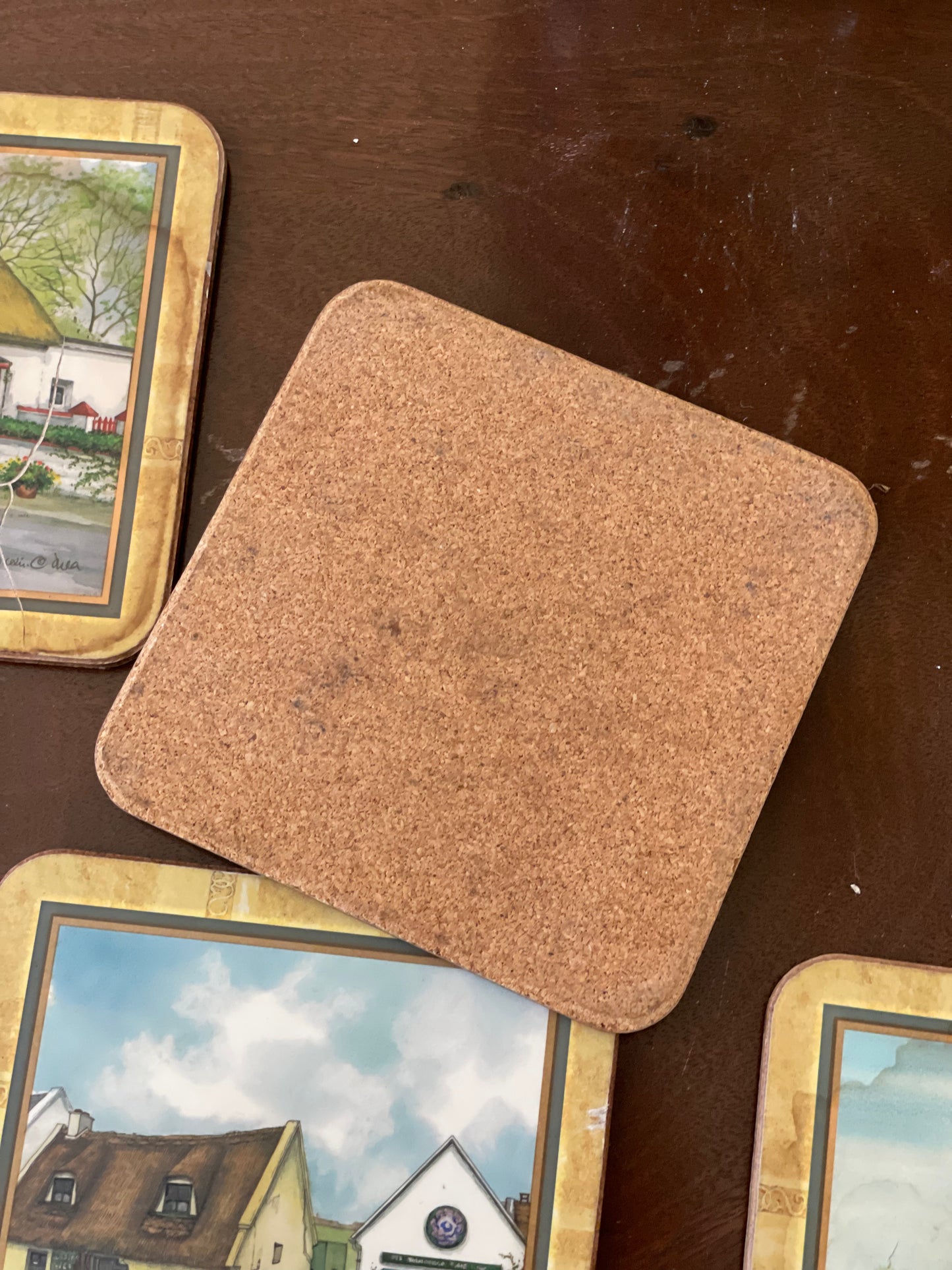 Set de 5 suporturi pentru pahare English Cottage