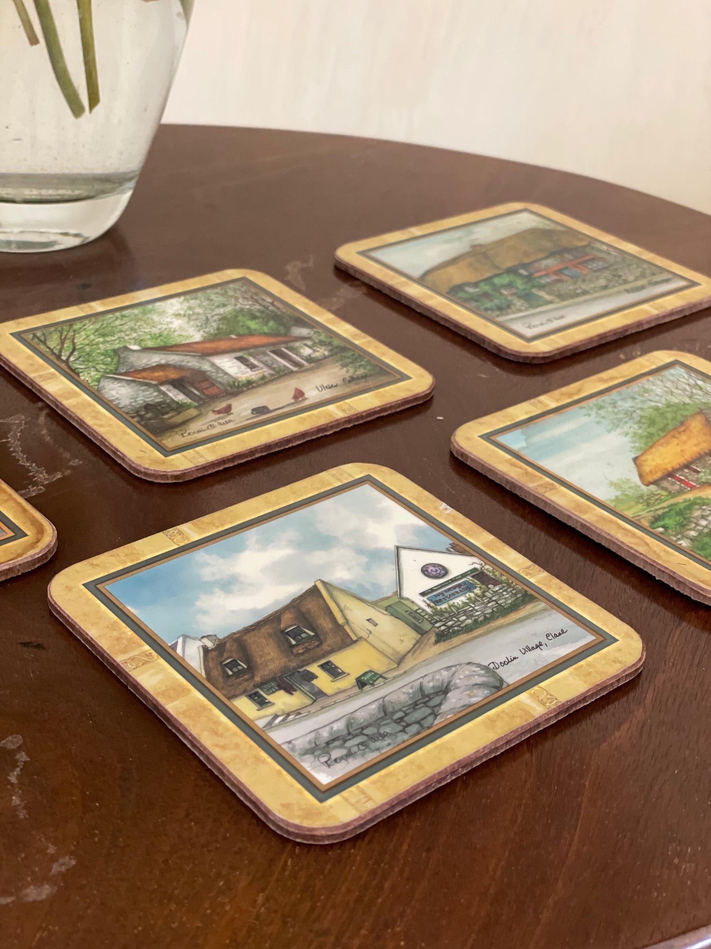 Set de 5 suporturi pentru pahare English Cottage