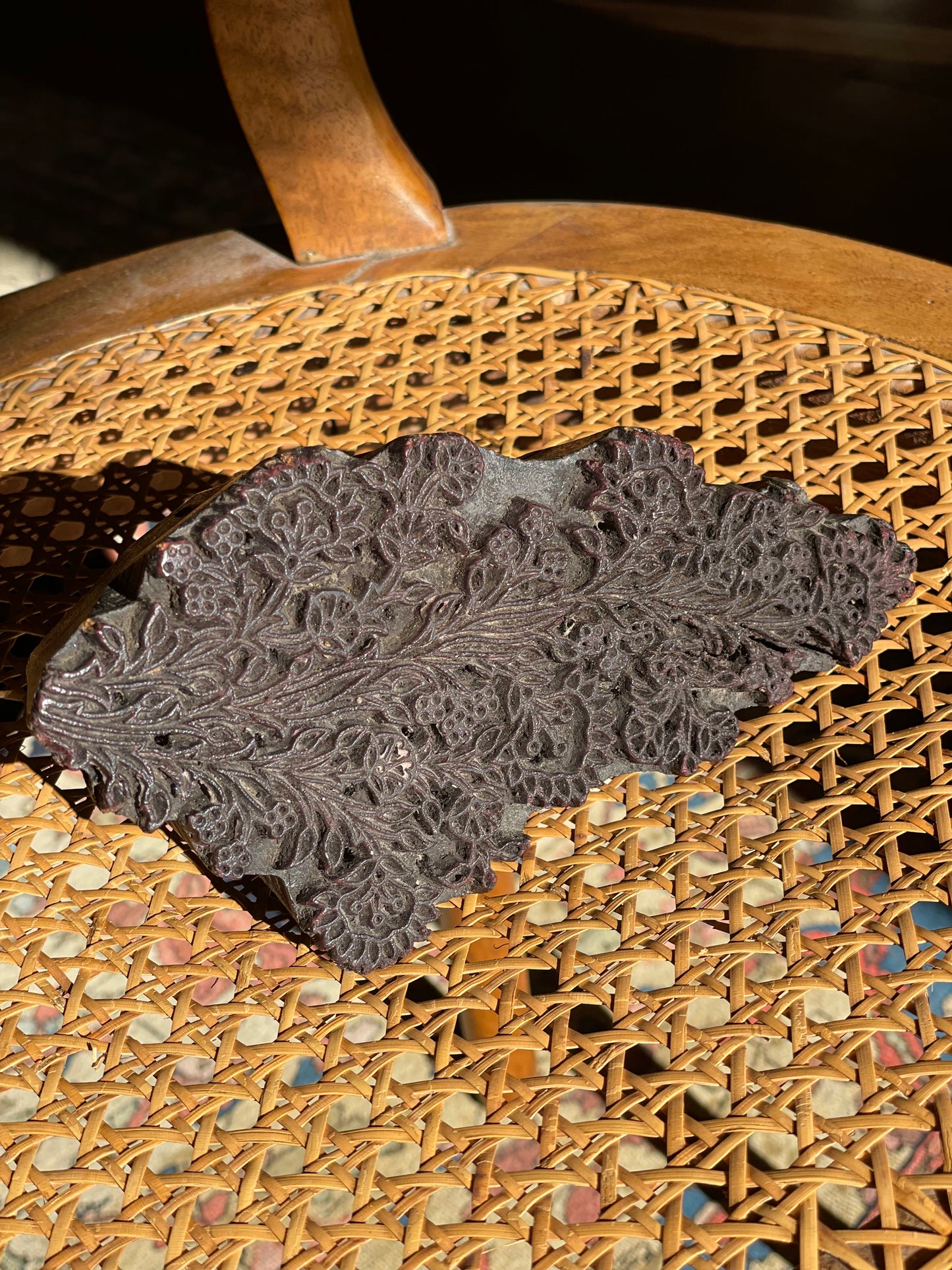 Matriță veche florală pentru imprimare textilă, India-sec XX