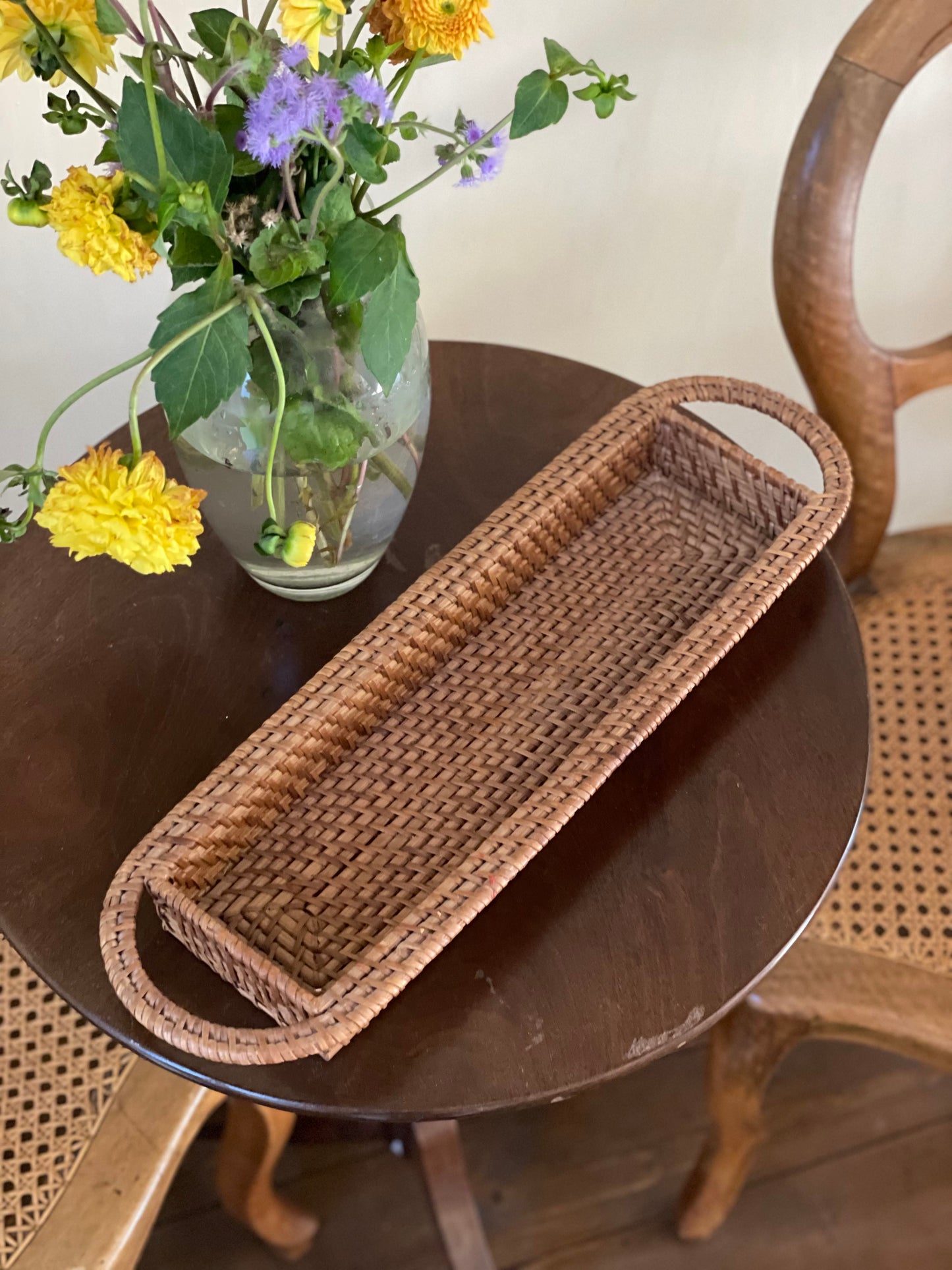 Coș din ratan lucrat manual pentru pâine