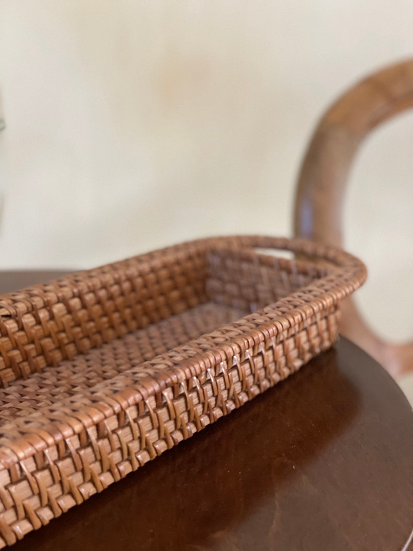 Coș din ratan lucrat manual pentru pâine