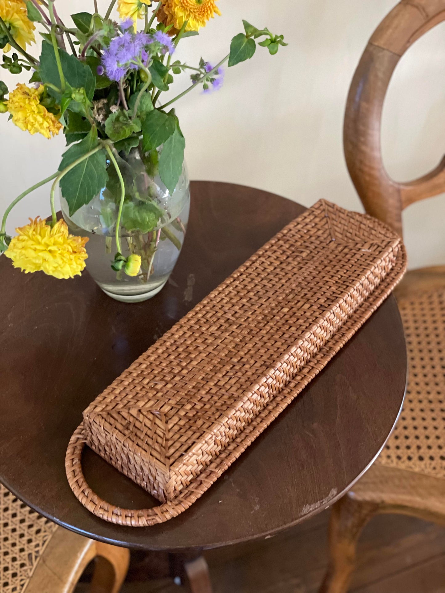 Coș din ratan lucrat manual pentru pâine