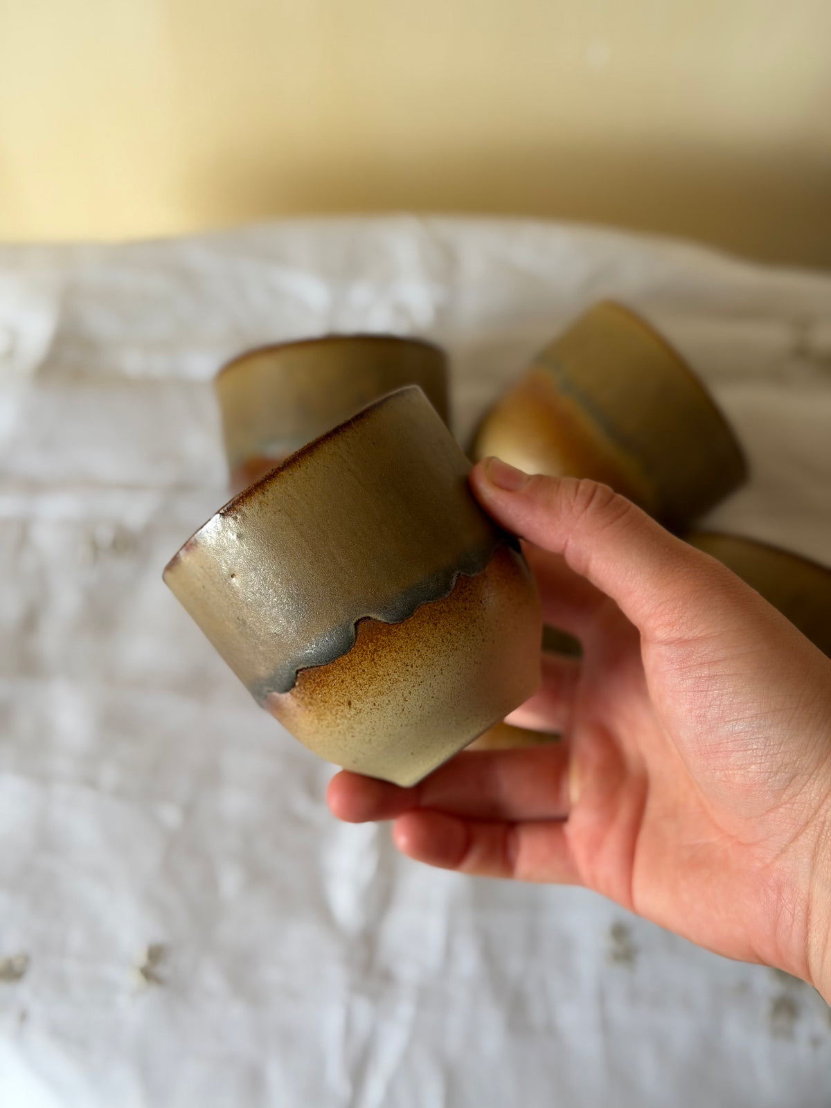 Cana din ceramica glazurată, model unic