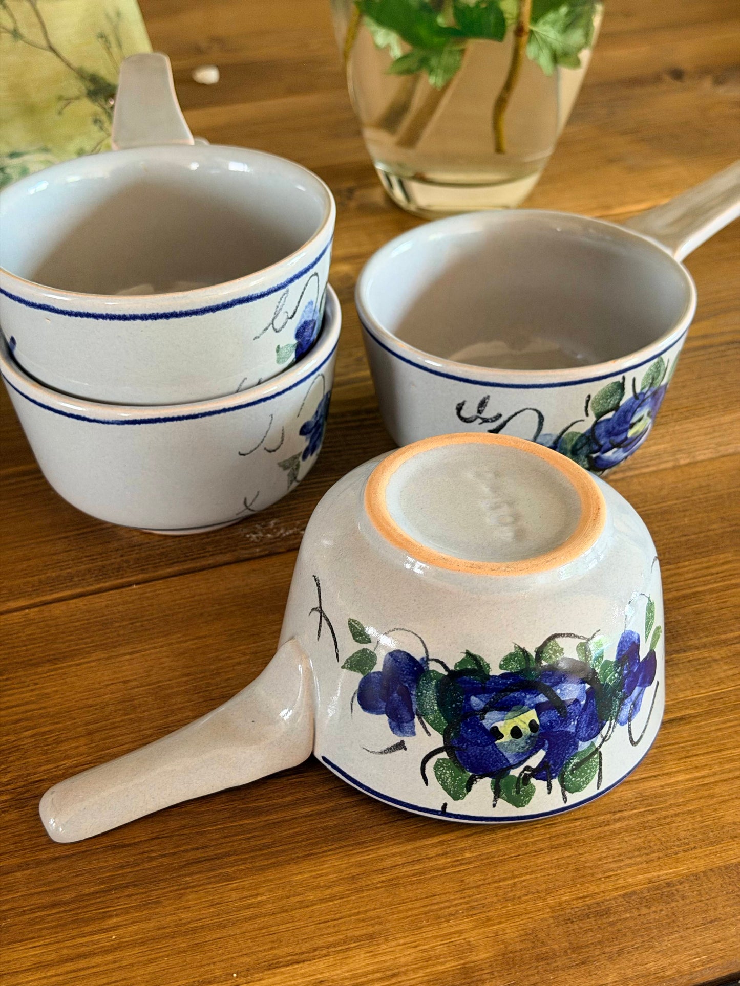 Set de 4 recipiente din ceramică cu mâner
