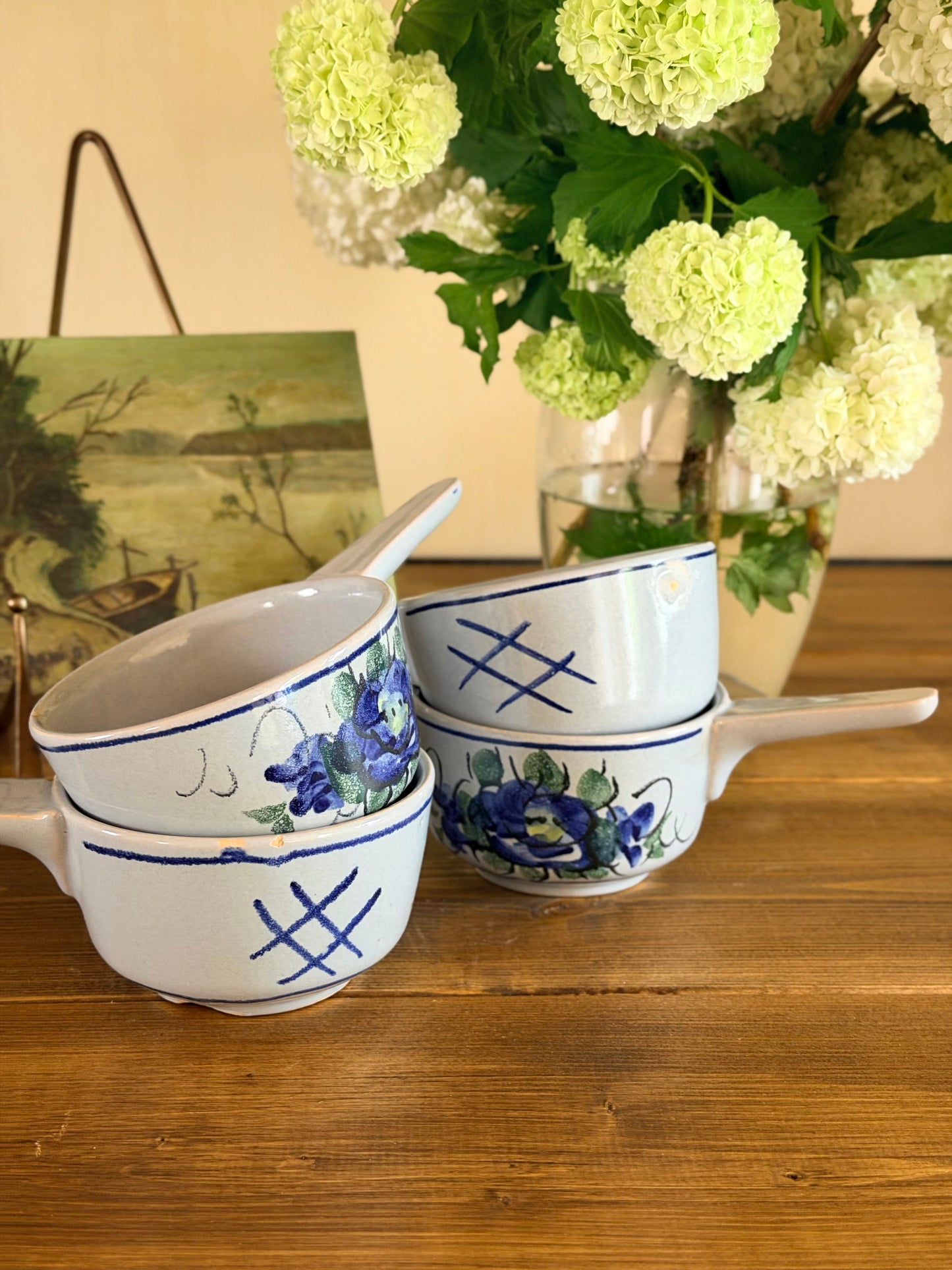 Set de 4 recipiente din ceramică cu mâner