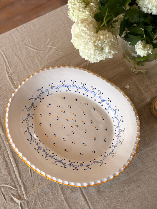 Platou mare din ceramică unic, pictat manual-Italia